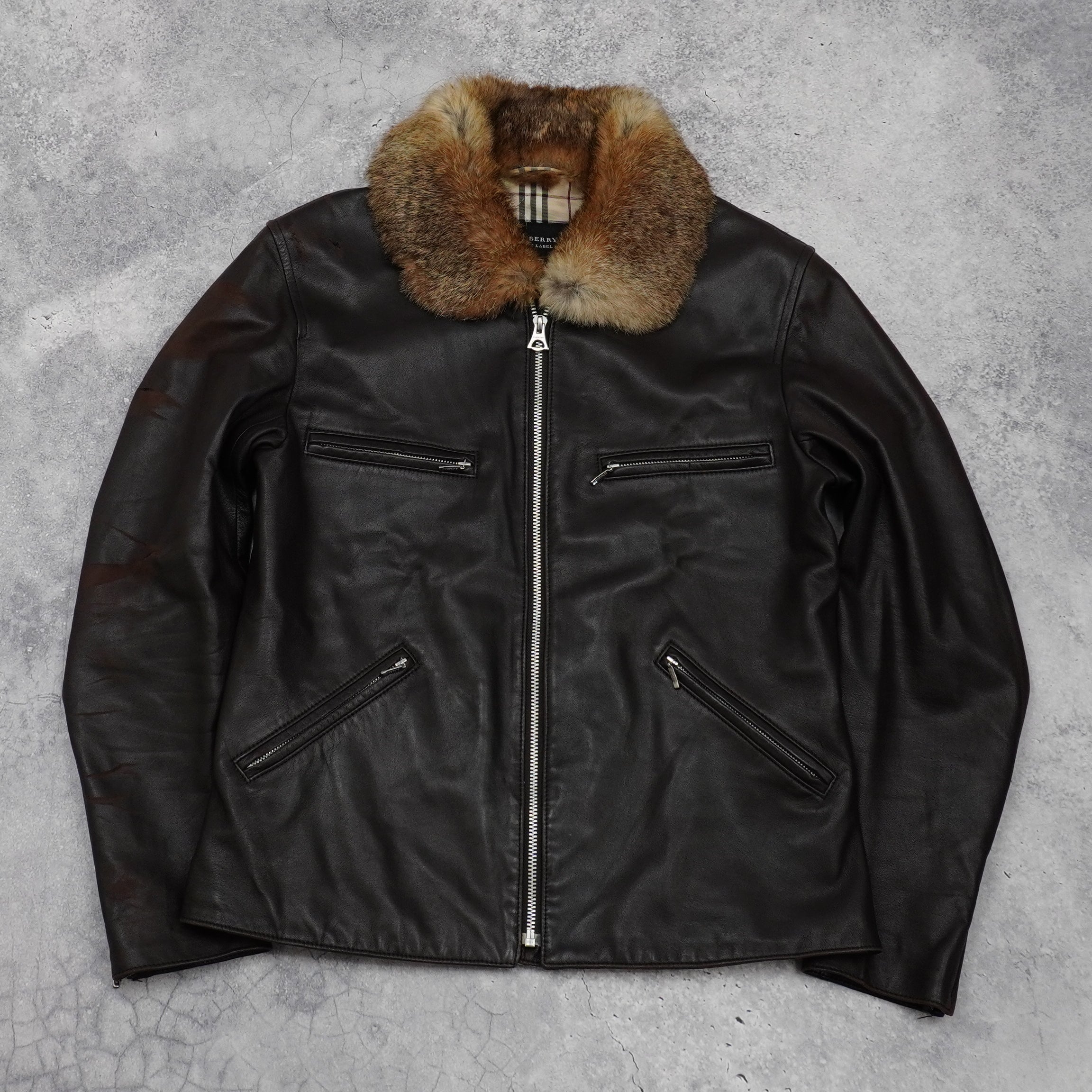 2000s Burberry Black Label Leather Jacket