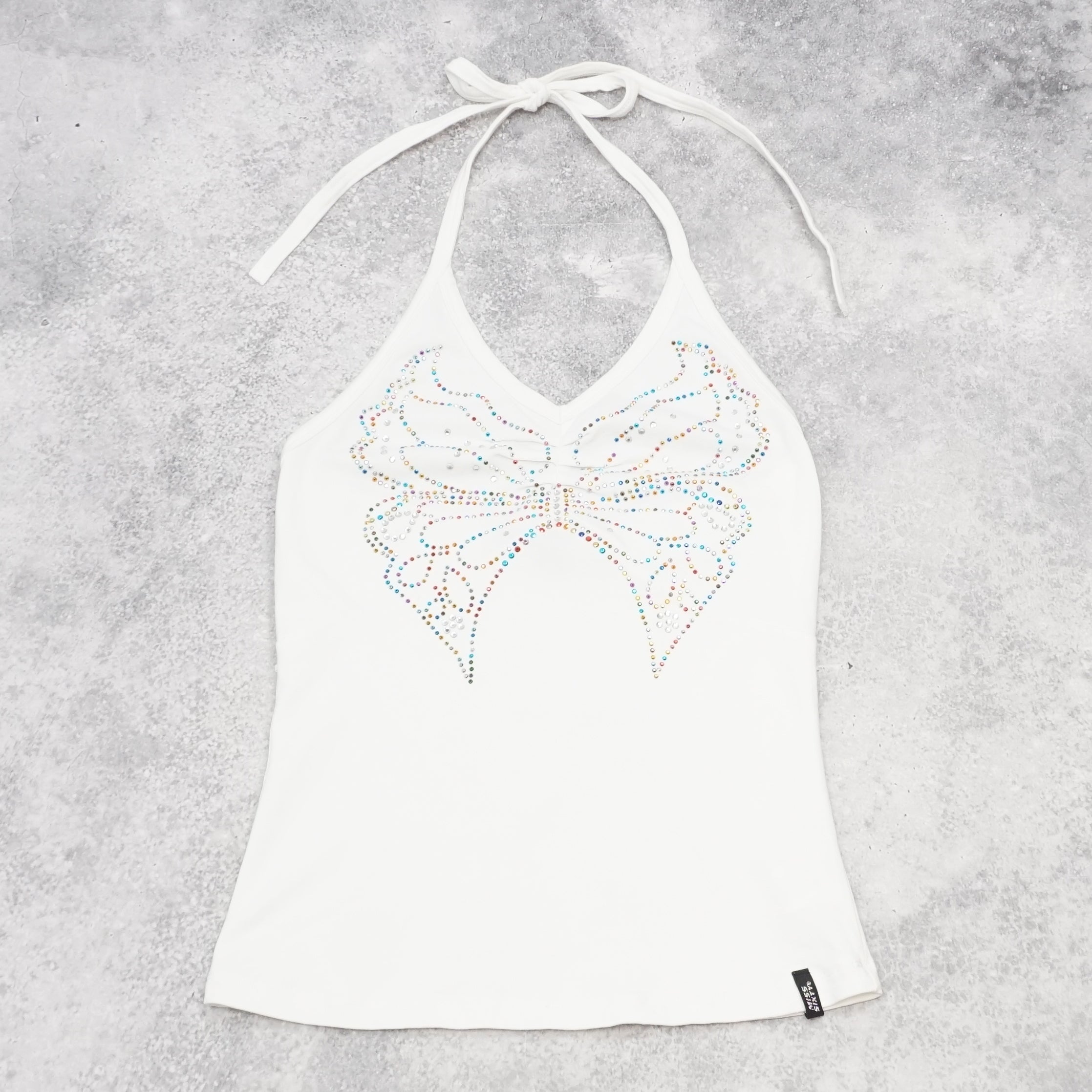 2000s Miss Sixty Embellished Butterfly Cami