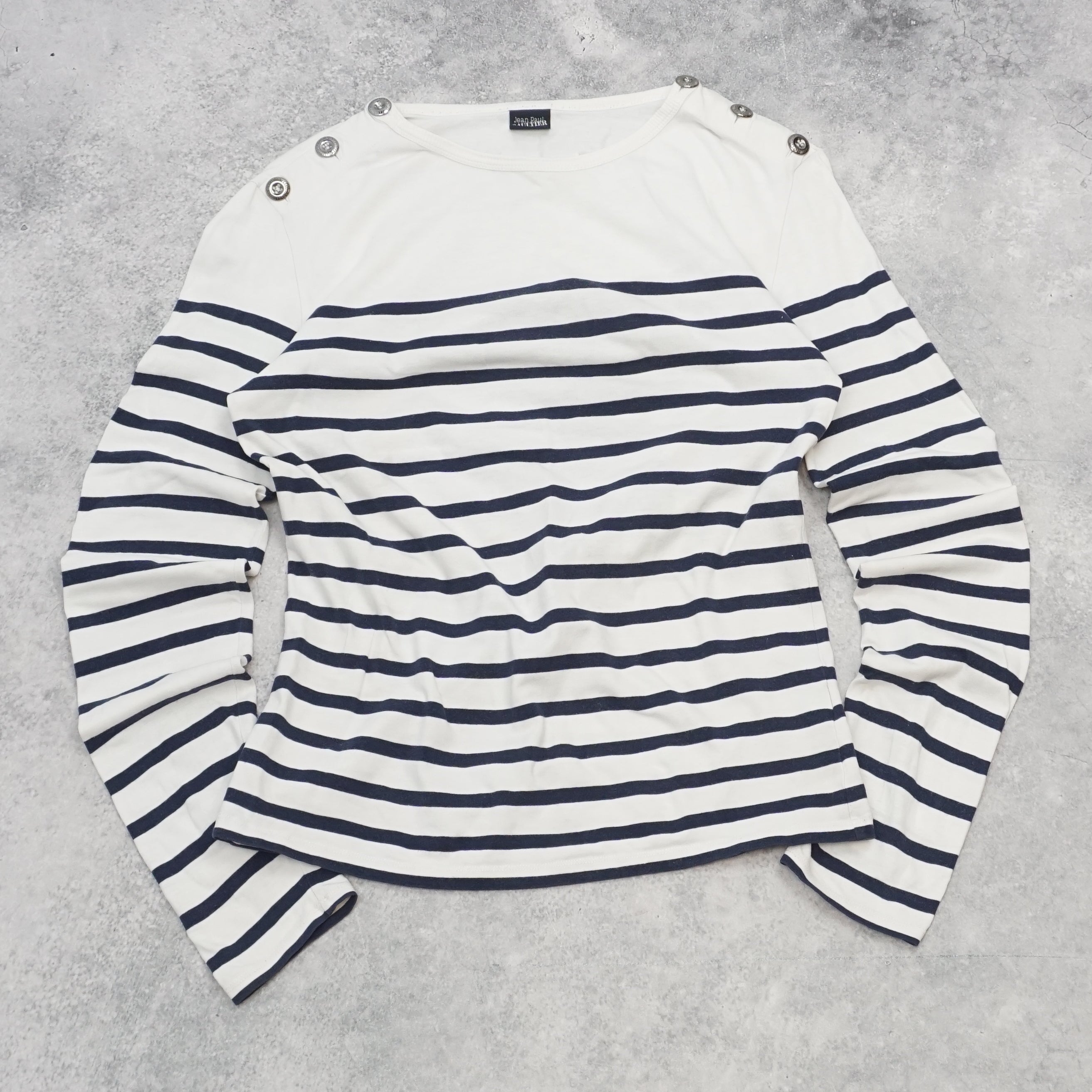 Jean Paul Gaultier Striped Navy White Top Long Sleeve