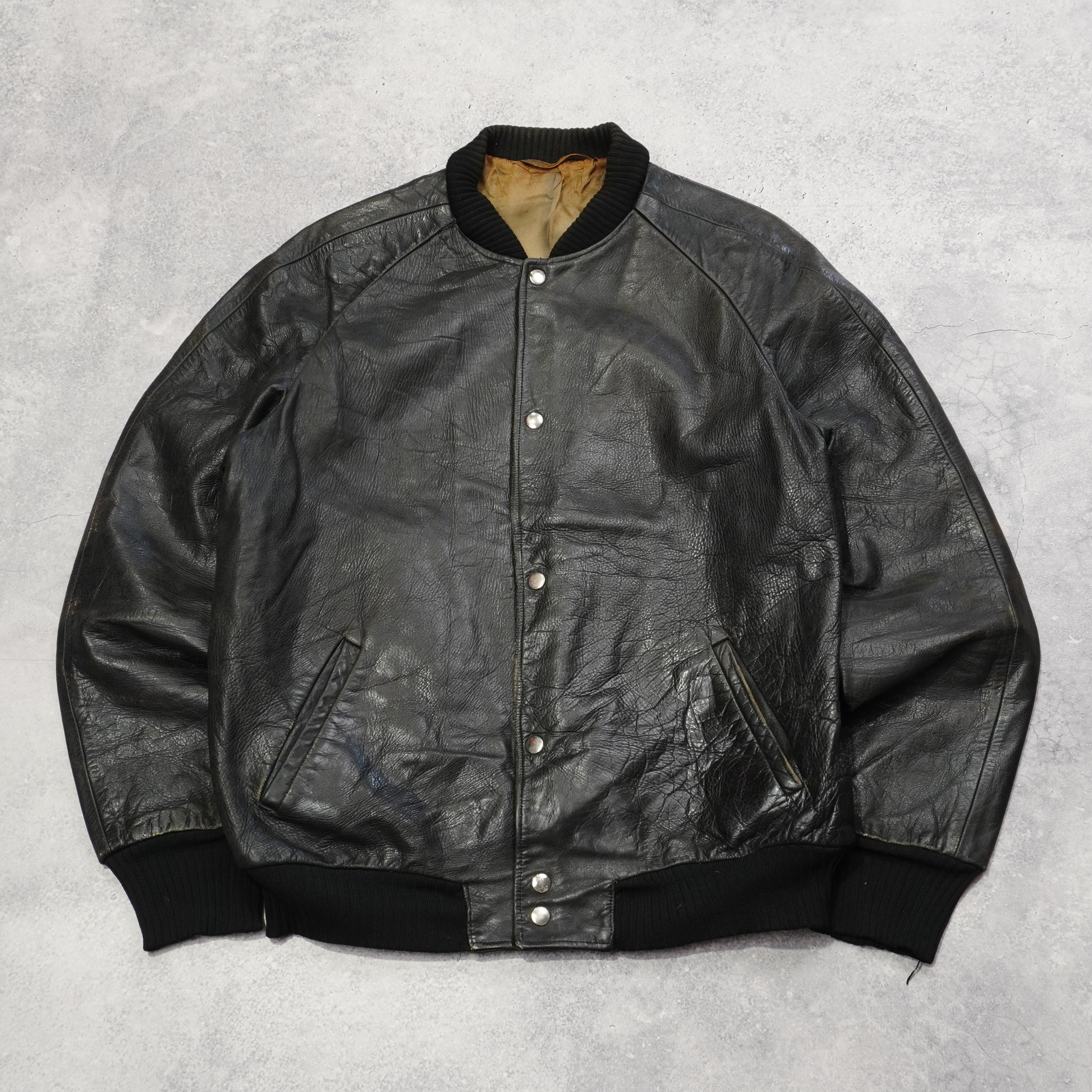 90s Leather Bomber Jacket