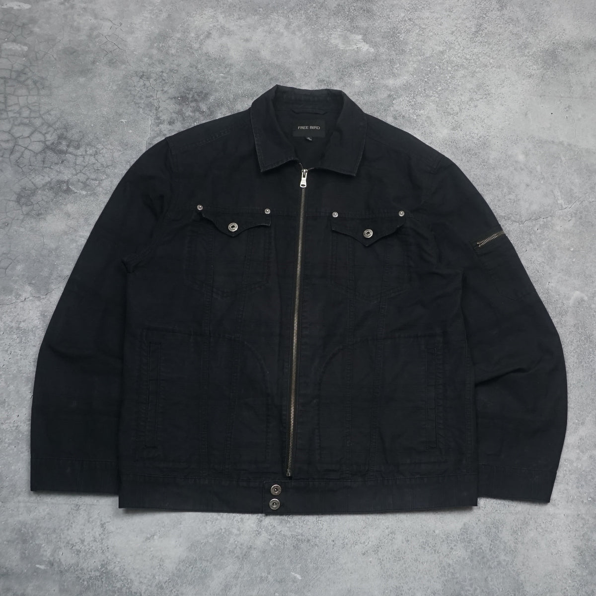 Free Bird Zip-Up Utility Jacket