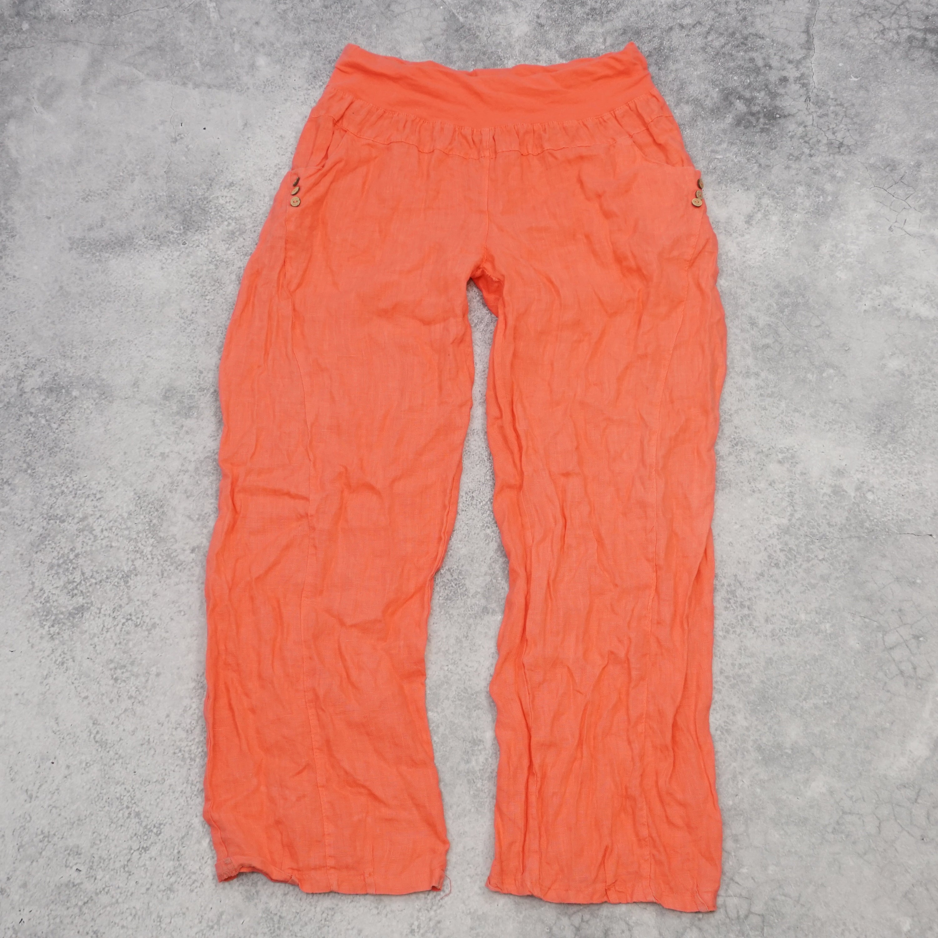 Coral Linen Pants