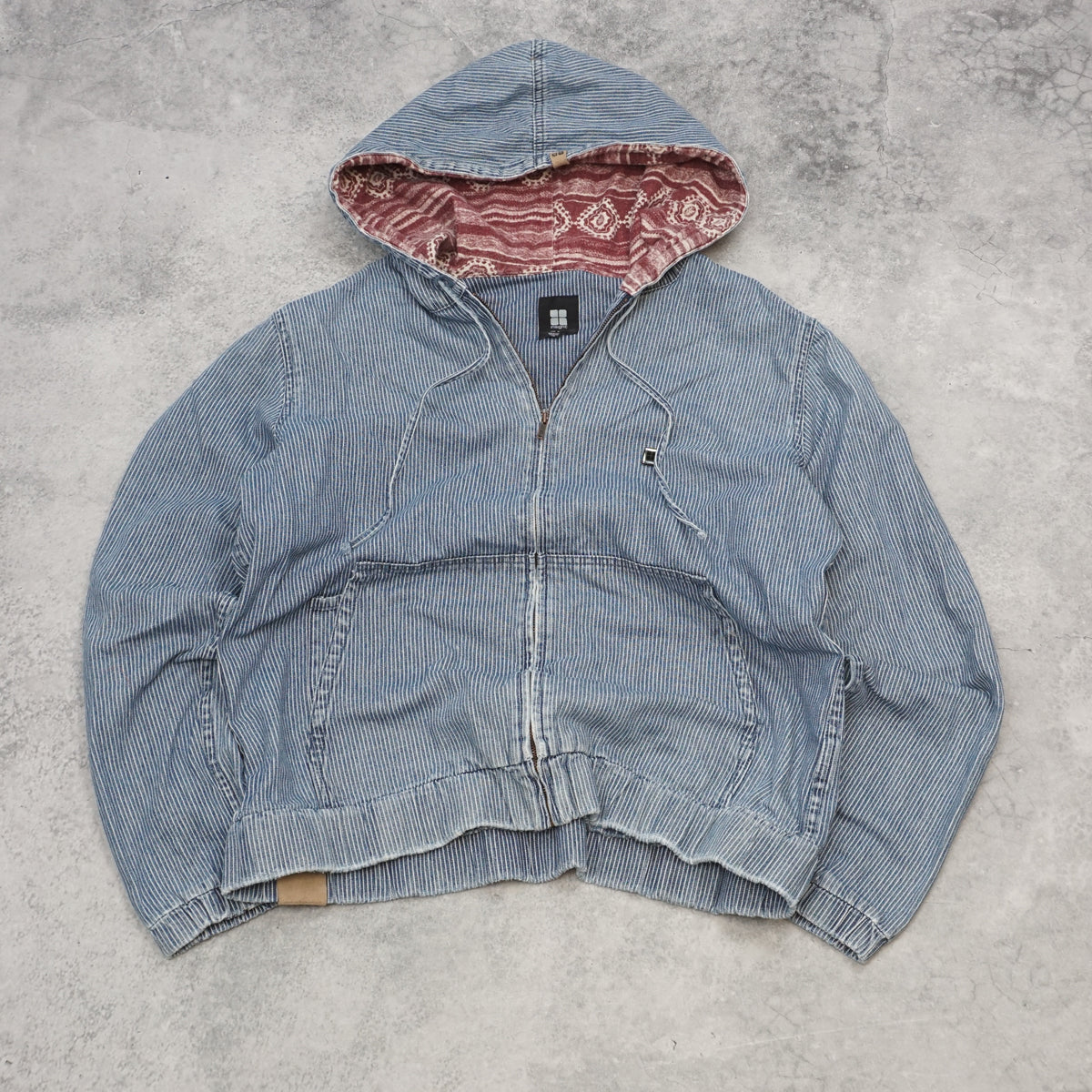 2000s Insight Denim Striped Hoodie