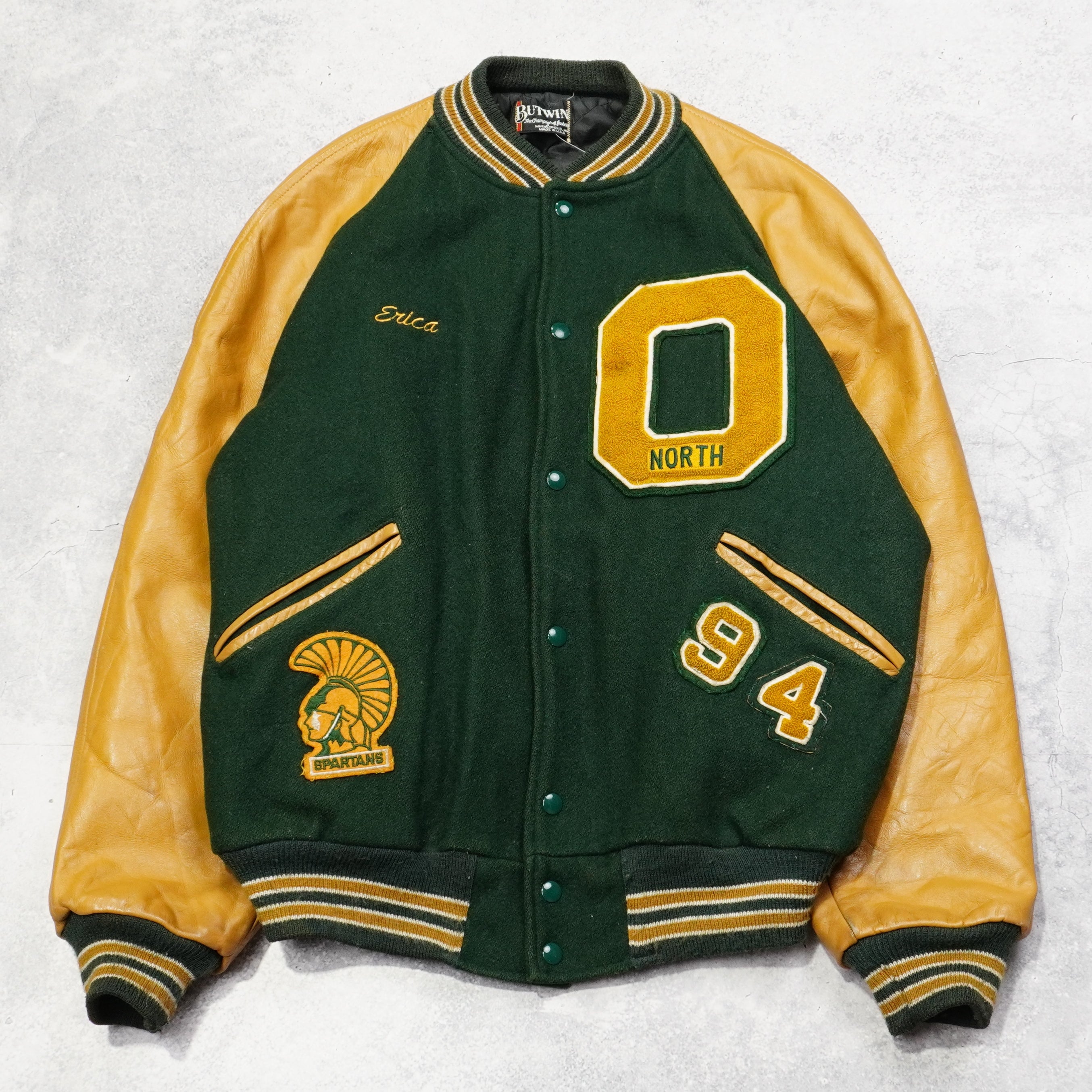 90s Butwin Varsity Leather Jacket