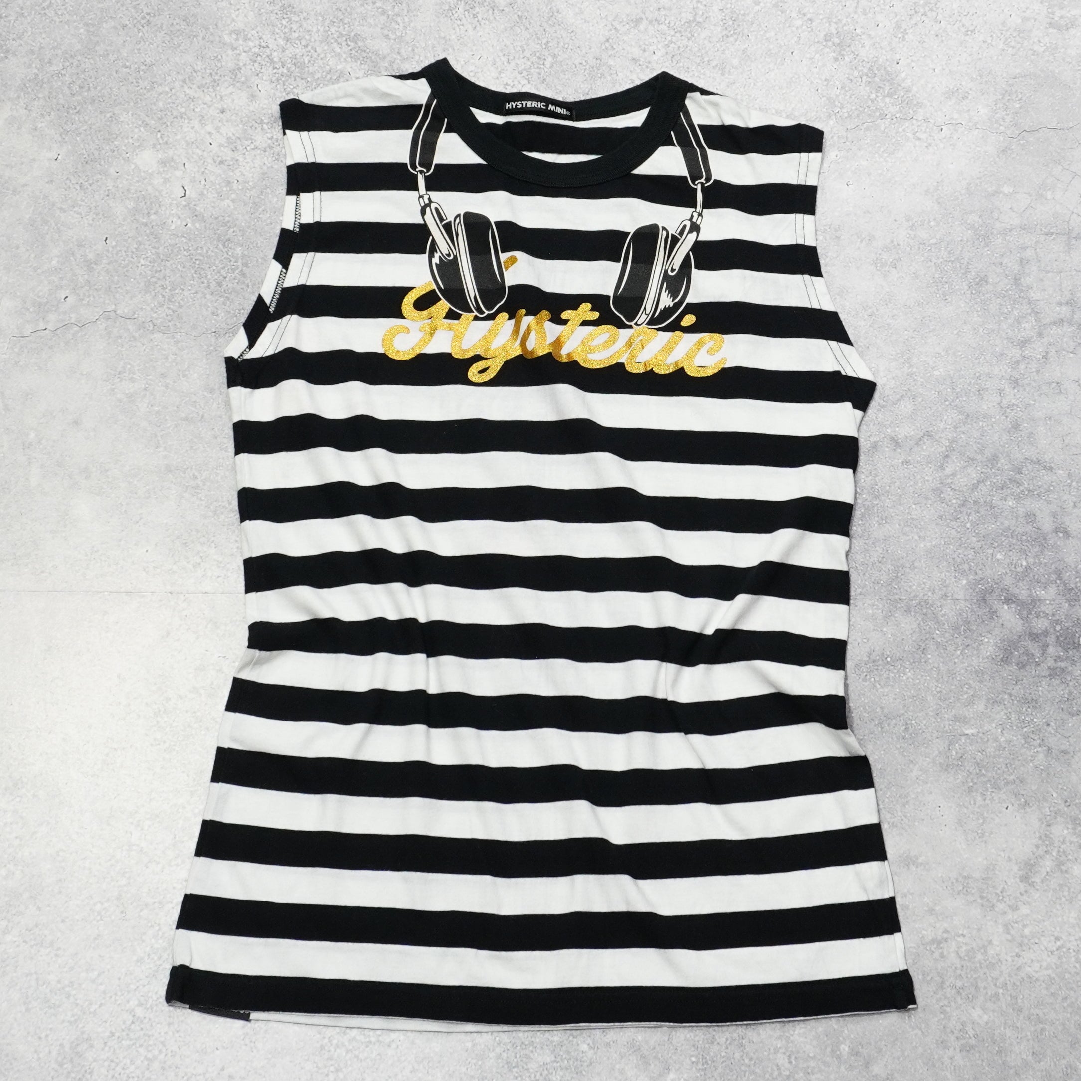 2000s Hysteric Glamour Striped Graphic Tank Top
