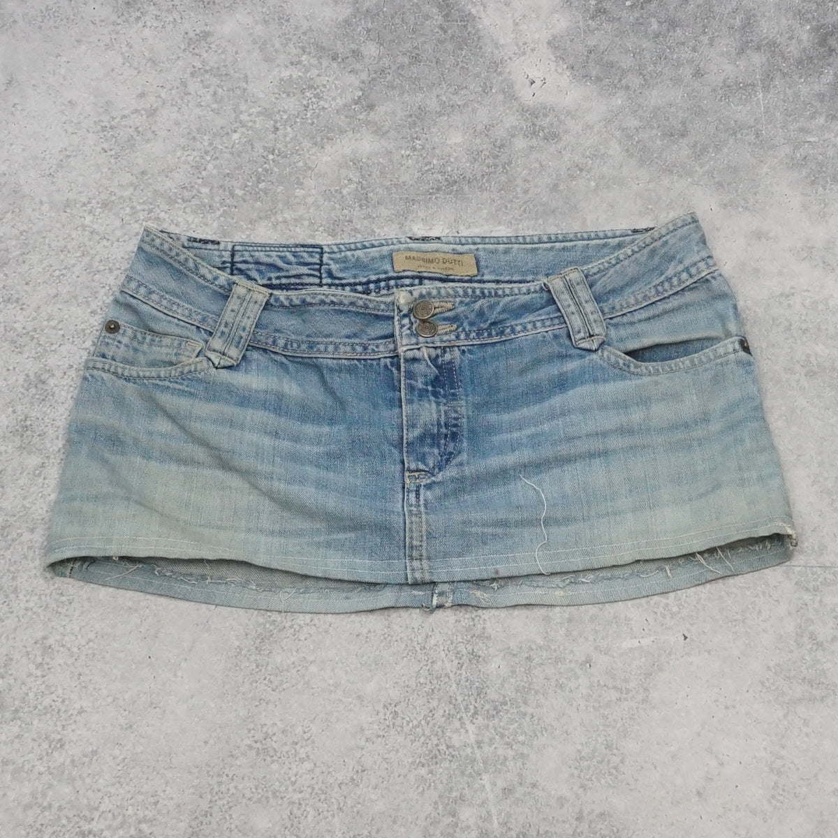 90s Massimo Dutti Low Rise Cargo Pocket Mini Skirt Denim
