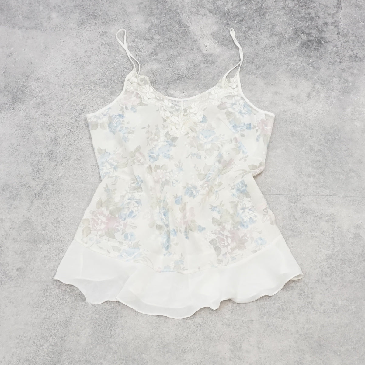 2000s Floral Lace Cami Top