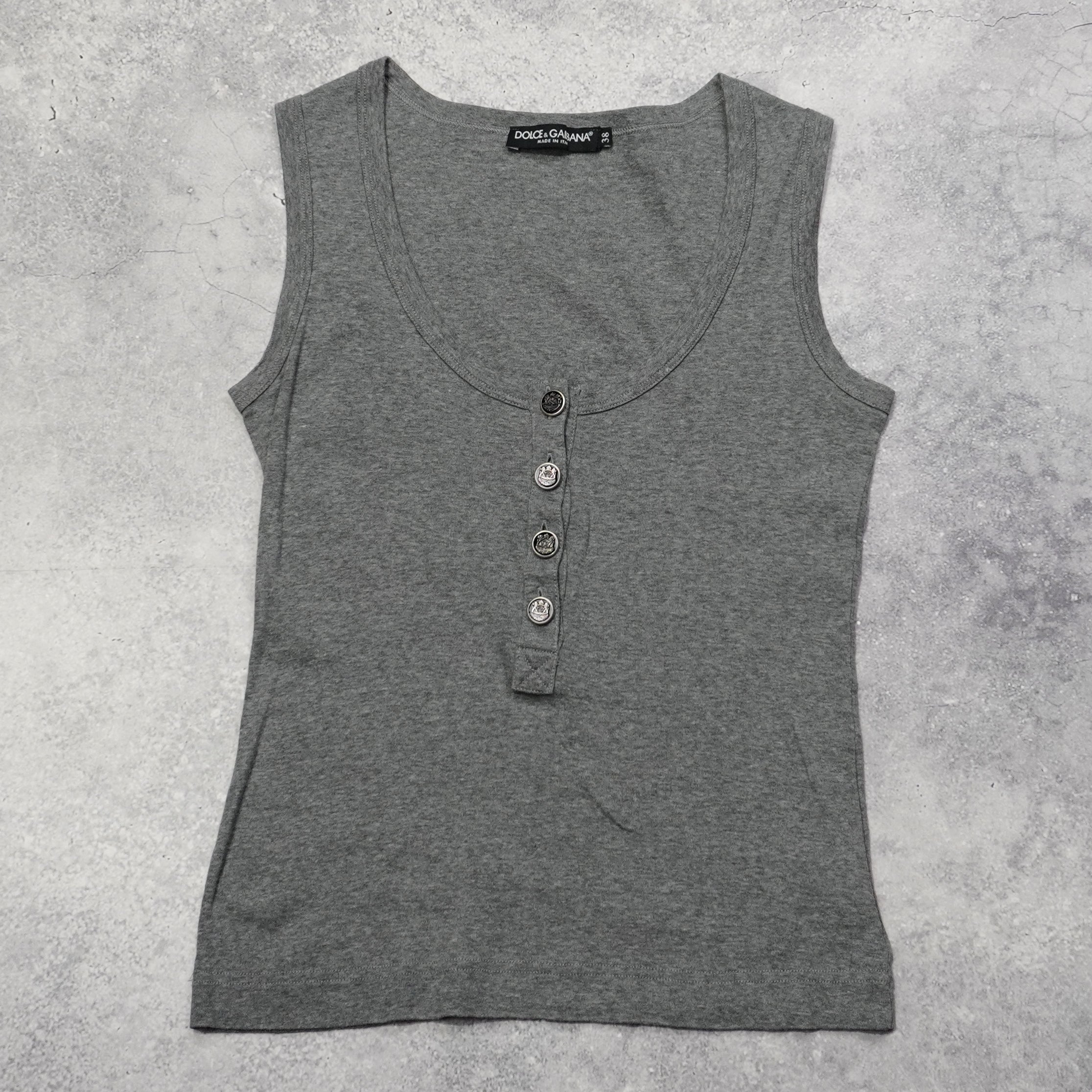 2000s Dolce & Gabbana Button Front Tank Top
