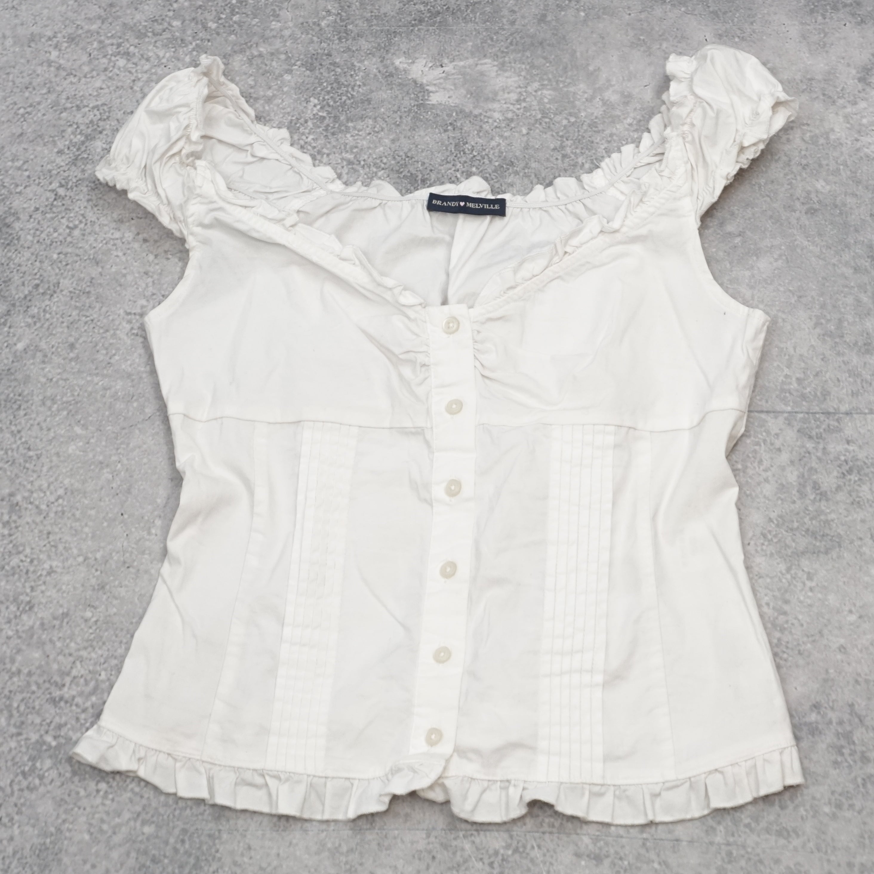 Brandy Melville Ruffled Fitted Top