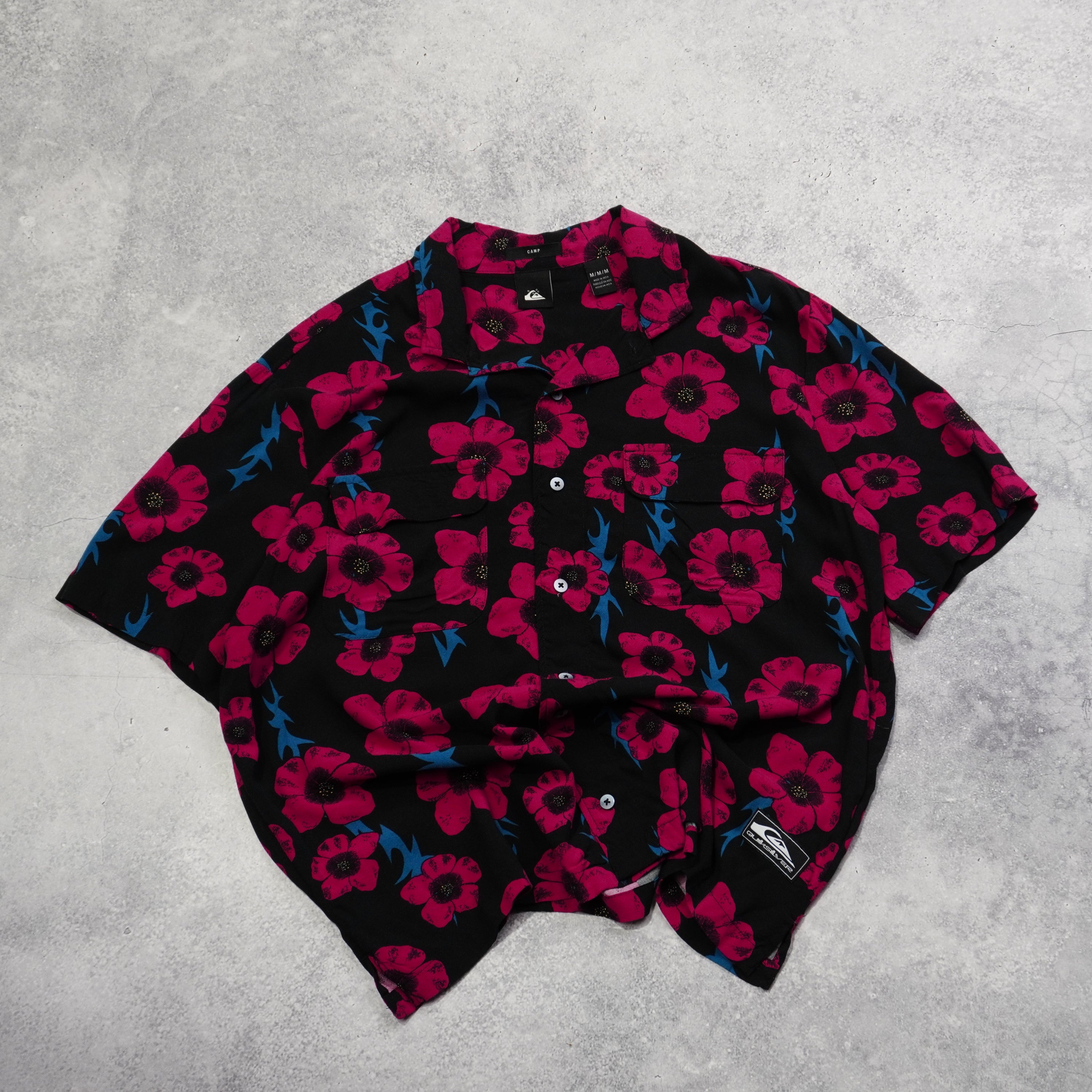 2000s Quiksilver Floral Print Button Up