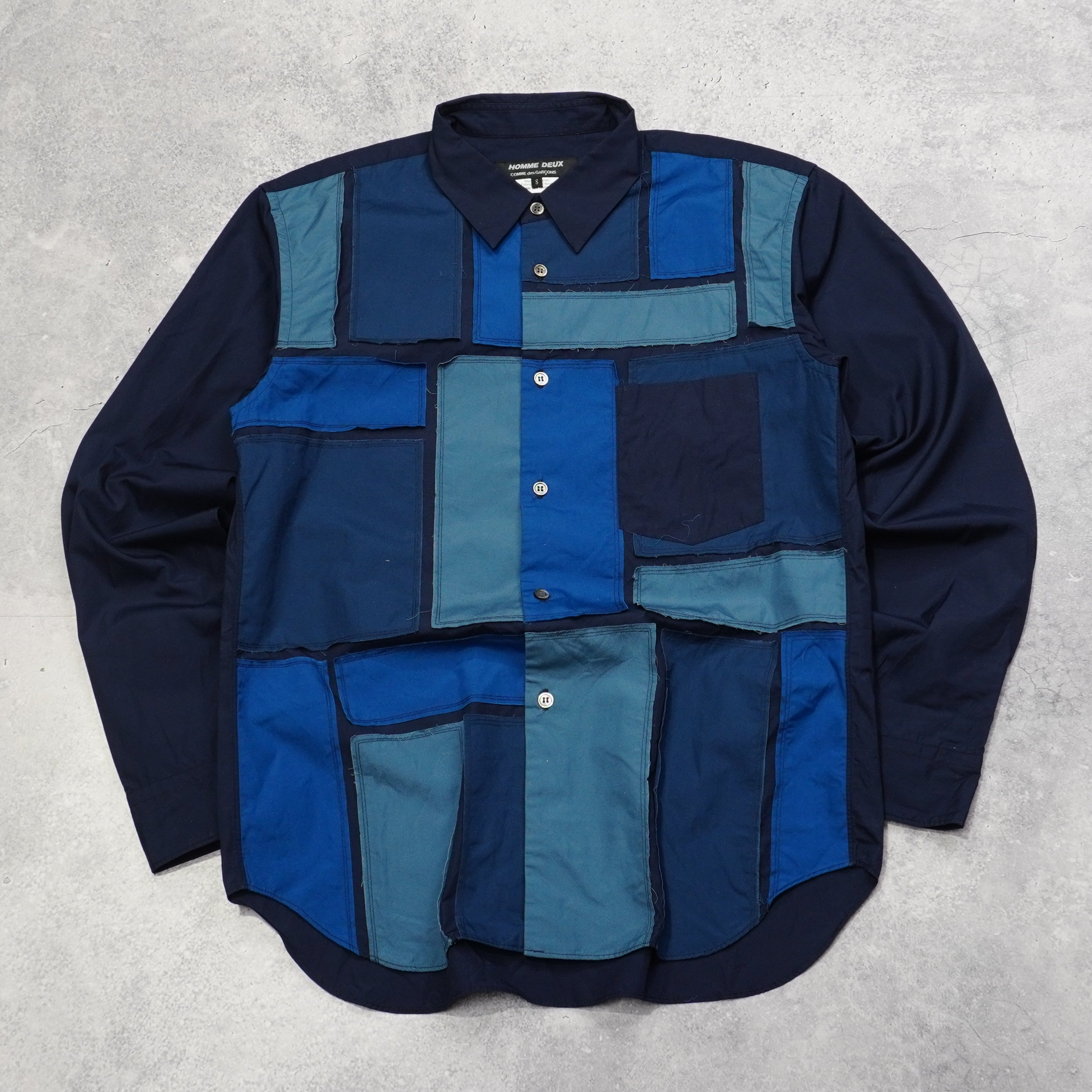 Comme Des Garcons Homme Deux Patchwork Button Up