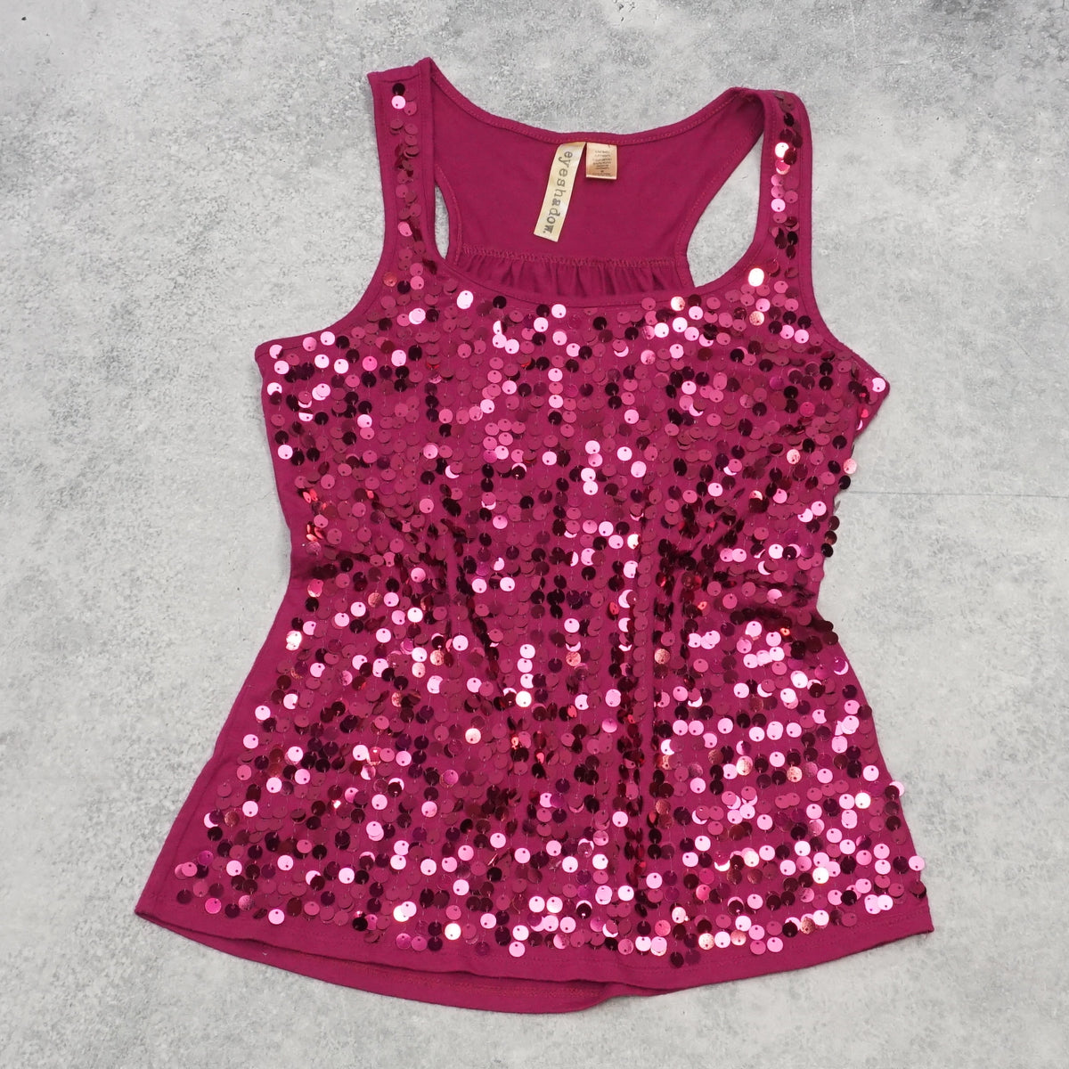 2000s Eyeshadow Sequin Racerback Tank Top