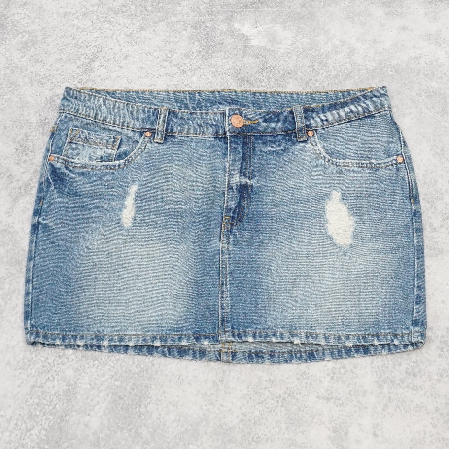 Terranova Distressed Denim Skirt