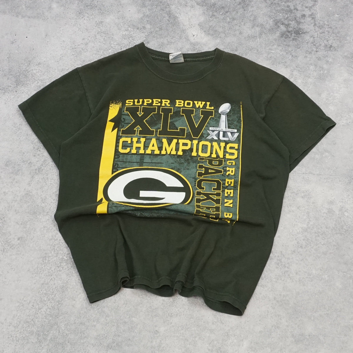 2000s Gildan Green Bay Packers Super Bowl XLV Champions Graphic T-Shirt