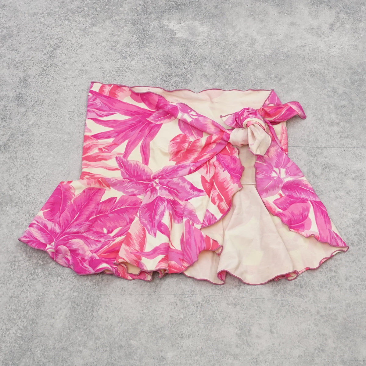 Tropical Ruffle Mini Skirt