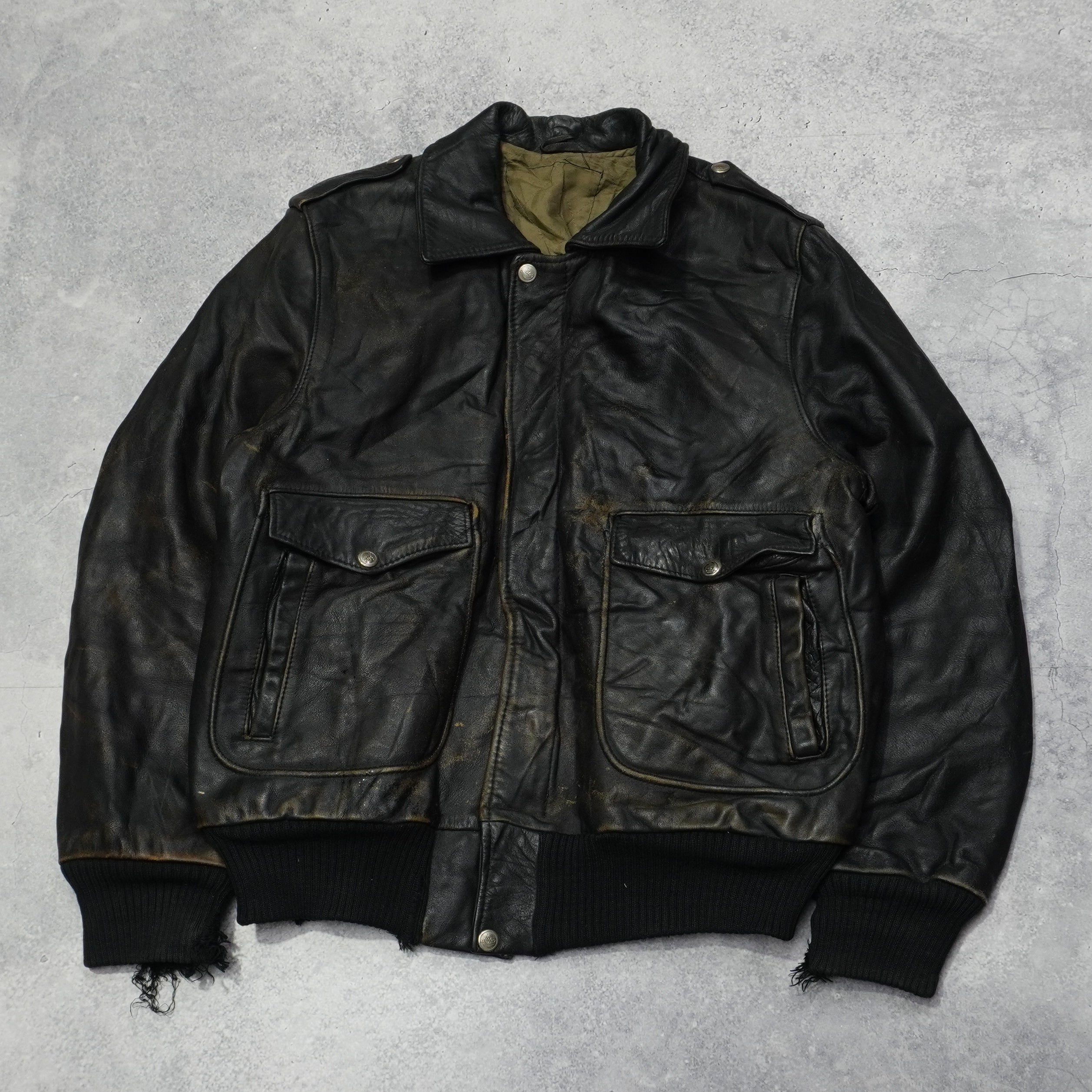 90s Aviator Leather Jacket