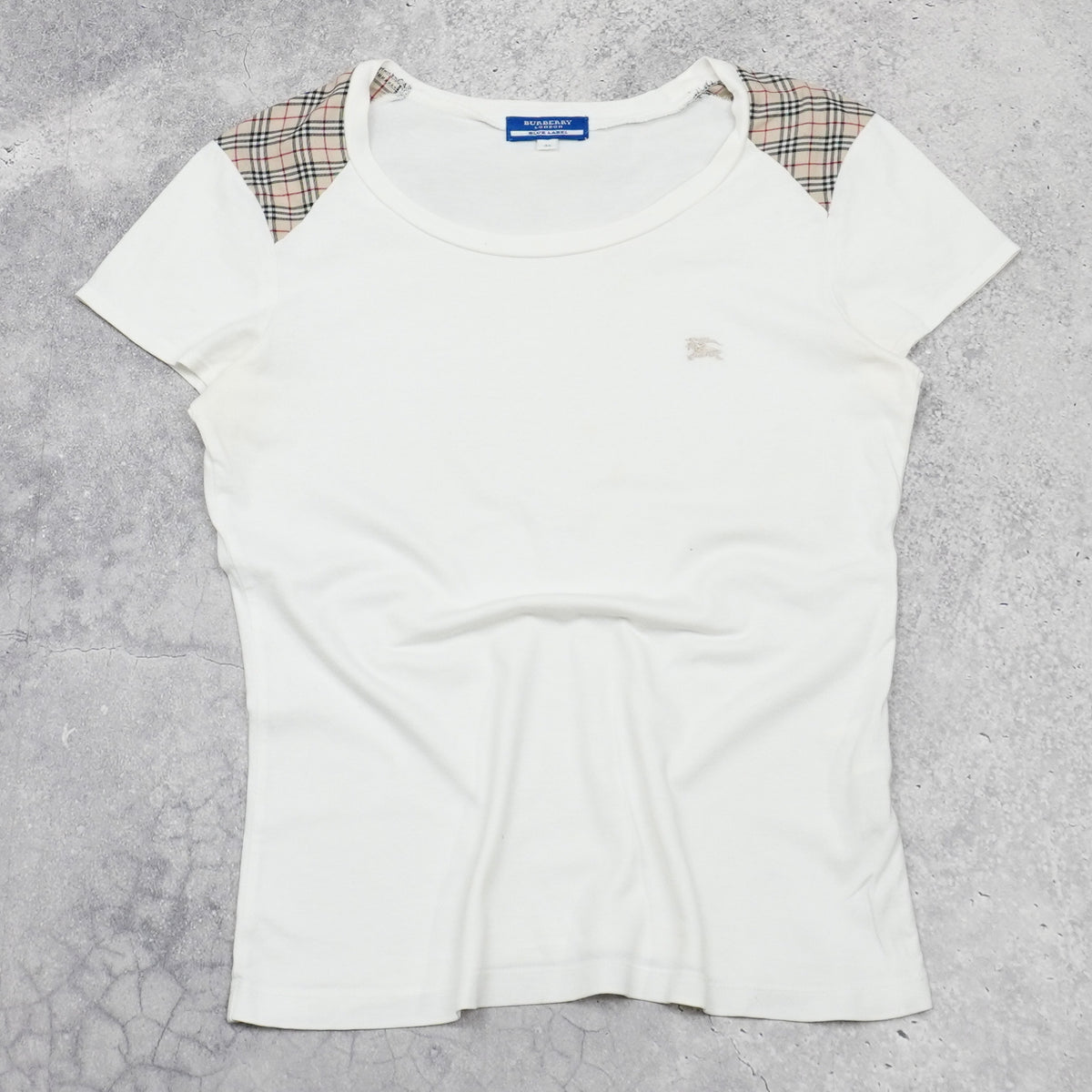 2000s Burberry London Blue Label Nova Check Shoulder T-Shirt