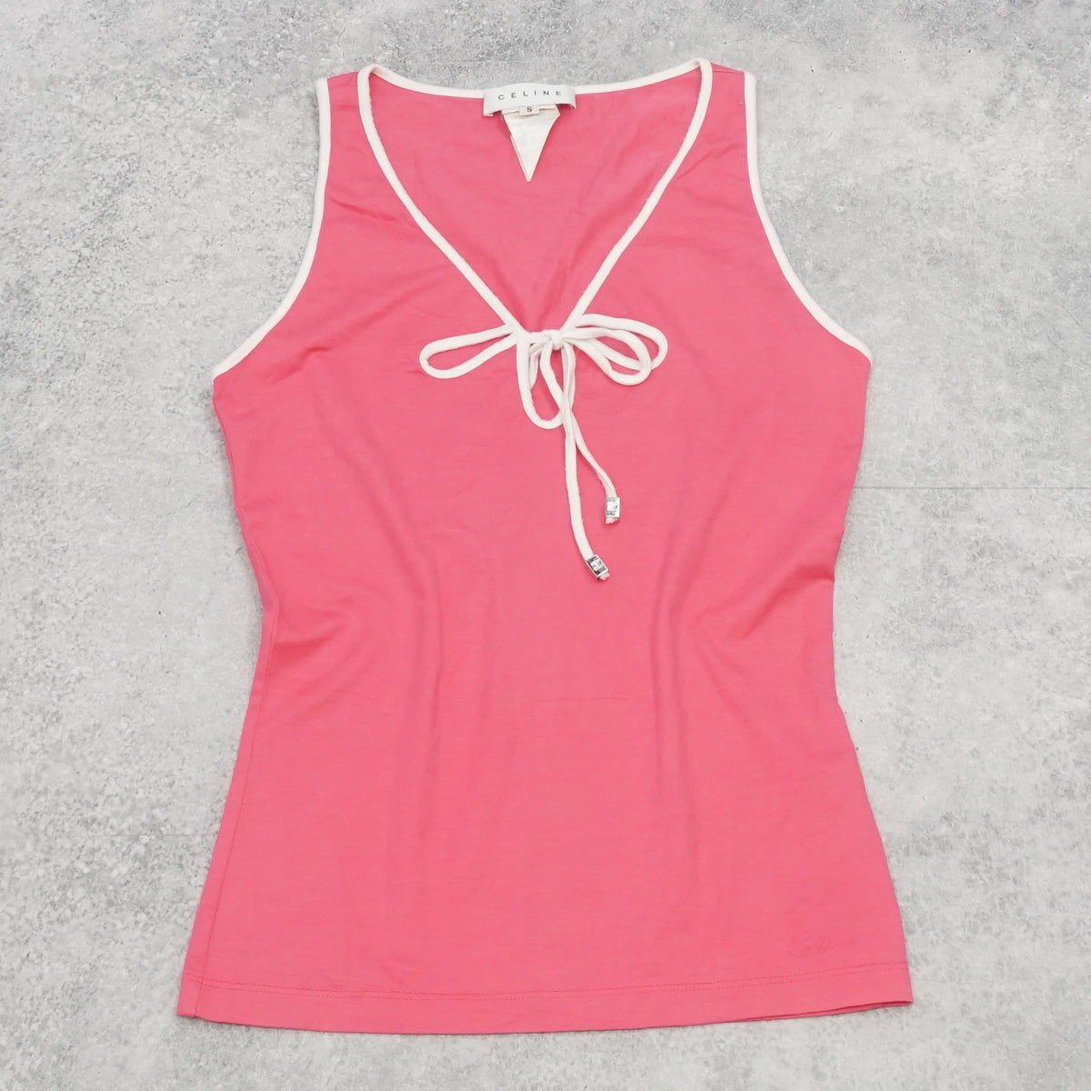 2000s Celine V-Neck Tie Front Cami Top