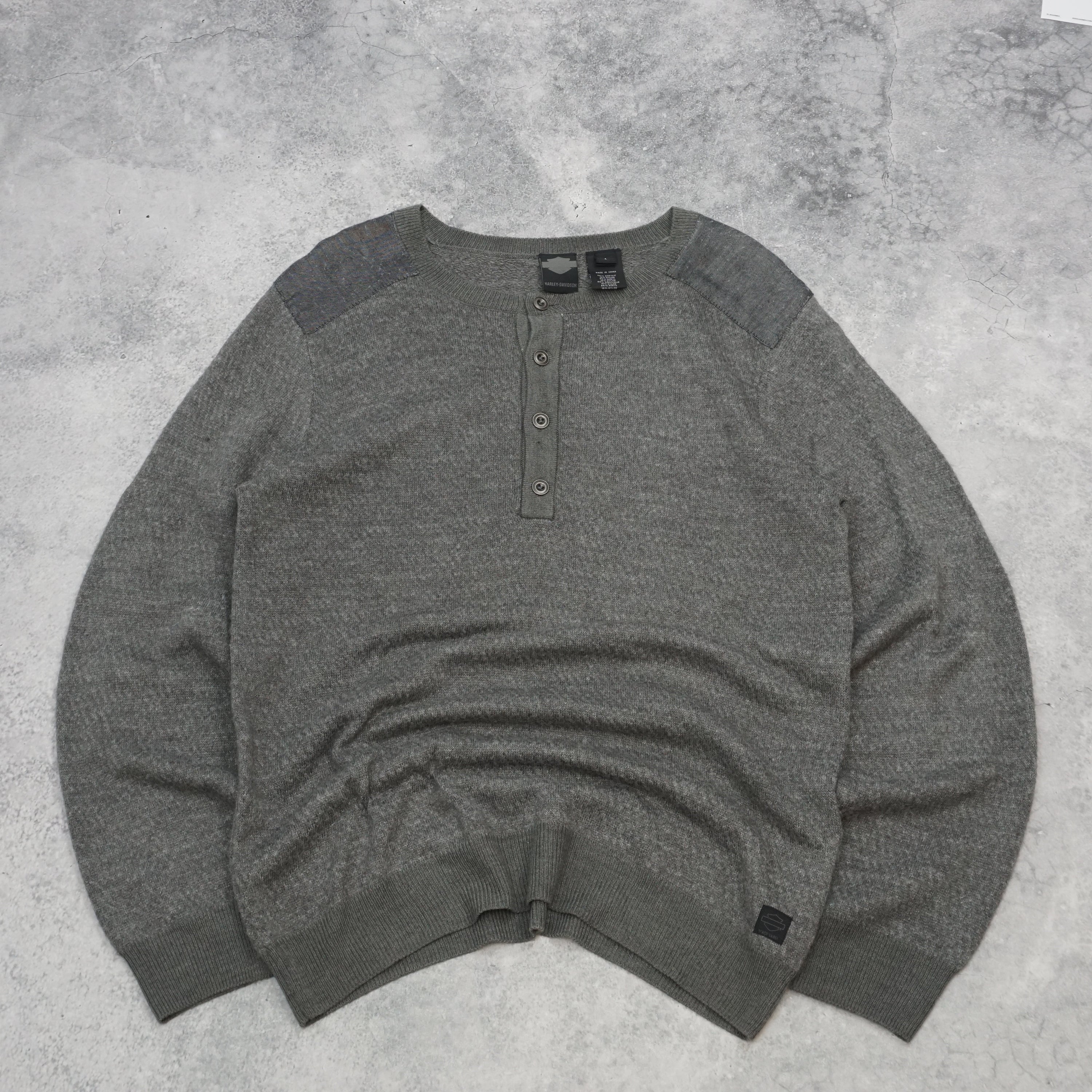 Harley-Davidson Henley Style Knit