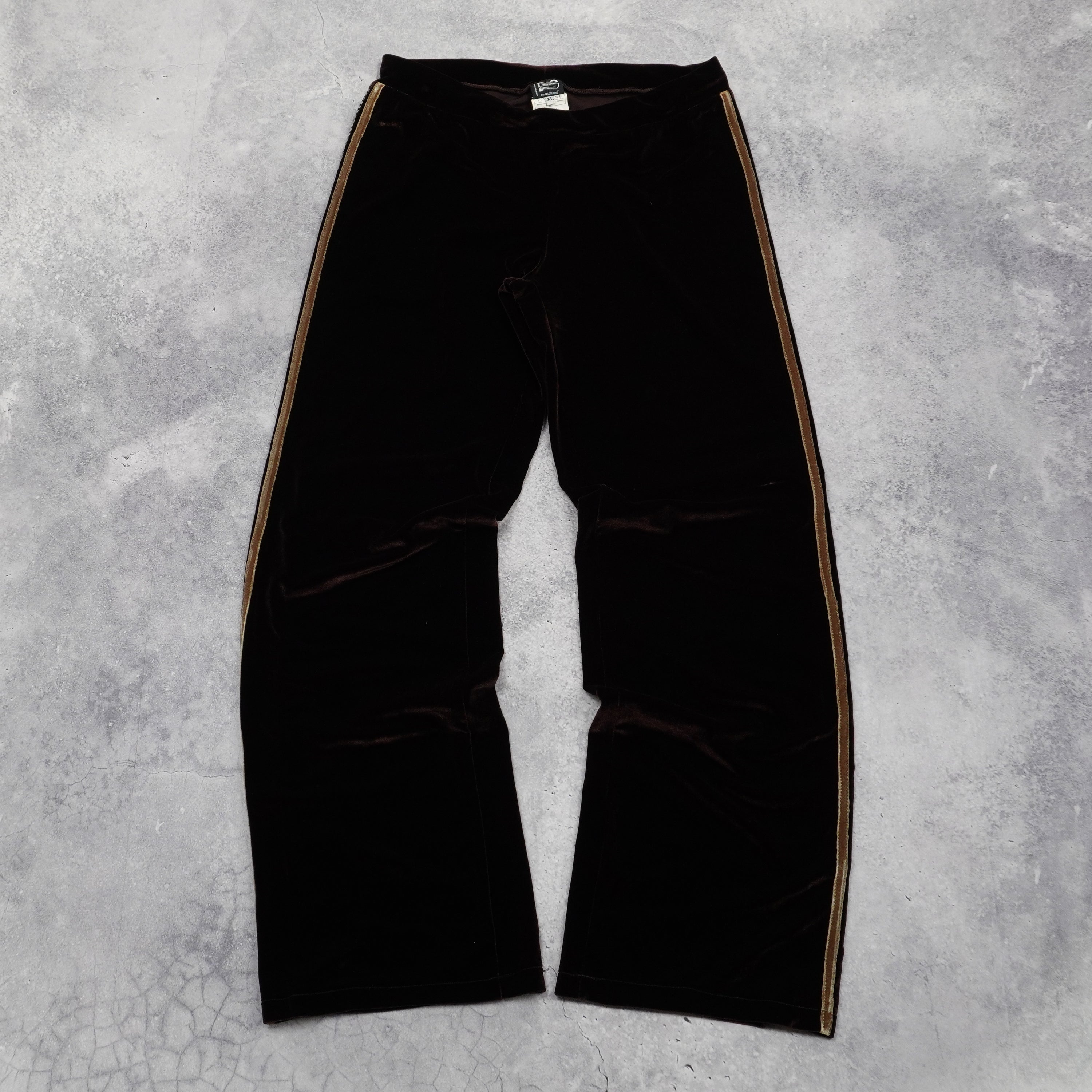 2000s Dolce & Gabbana Velour Rhinestone Pants