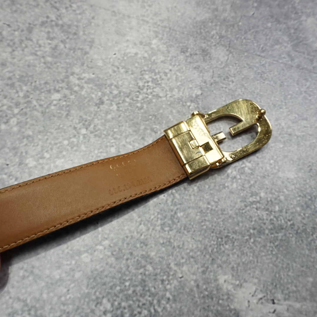 2000s Gucci Logo Buckle Leeather Belt