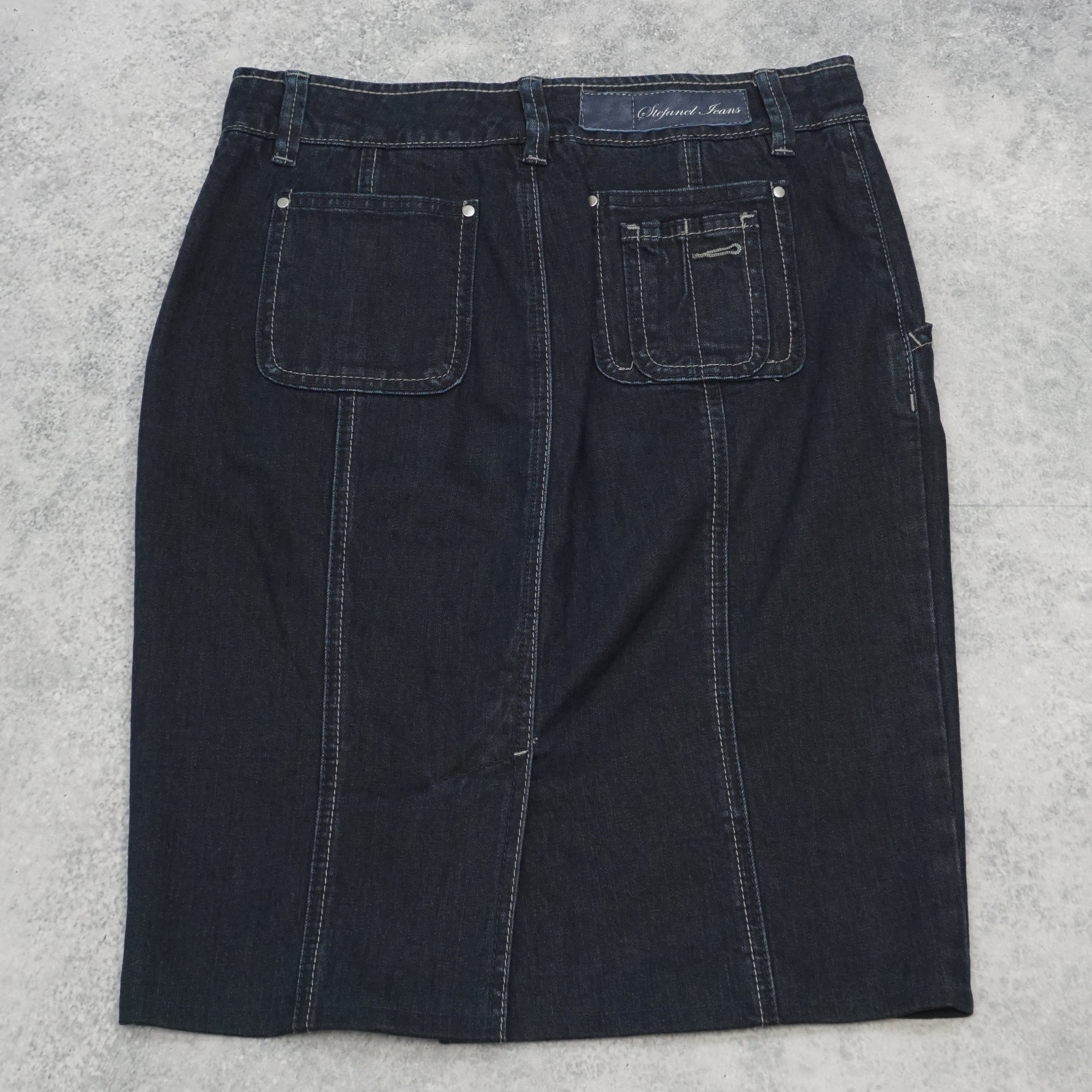 Stefanel Tailor Jeans Denim Utility Skirt