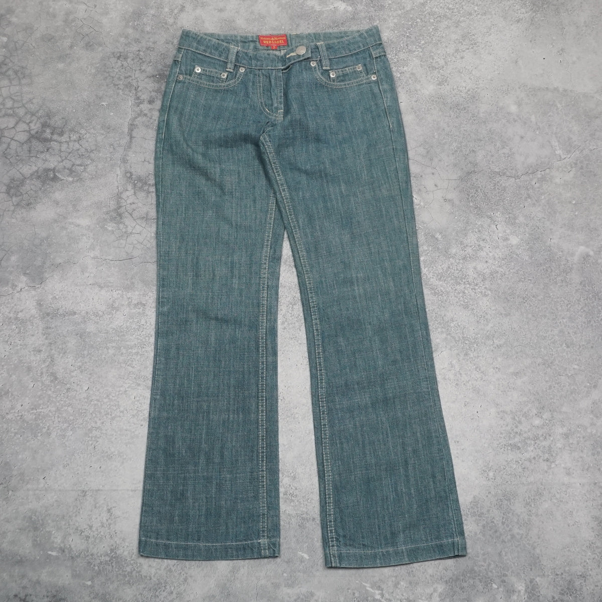 2000s Vivienne Westwood Red Label Embroidered Orb Logo Bootcut Jeans