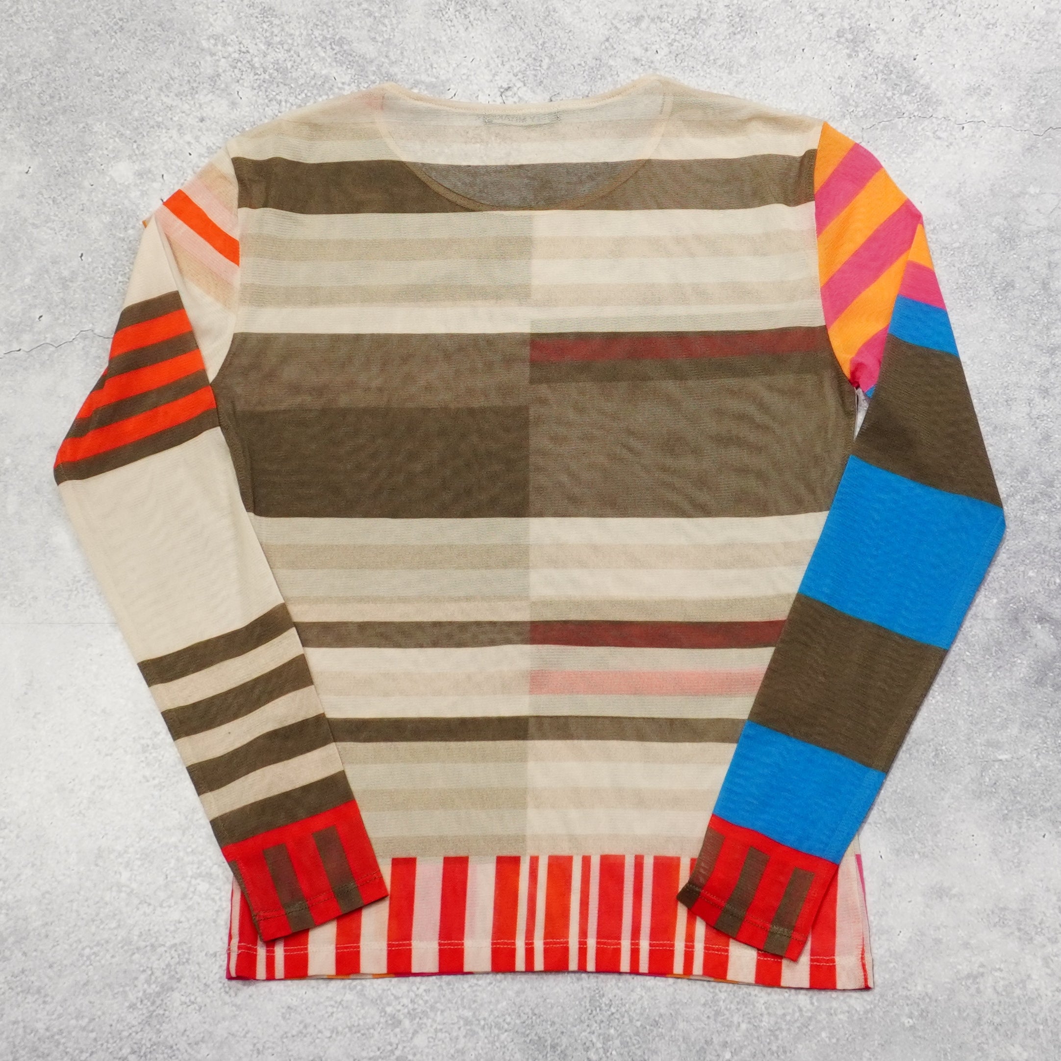 Issey Miyake Colorblocked Sheer Top