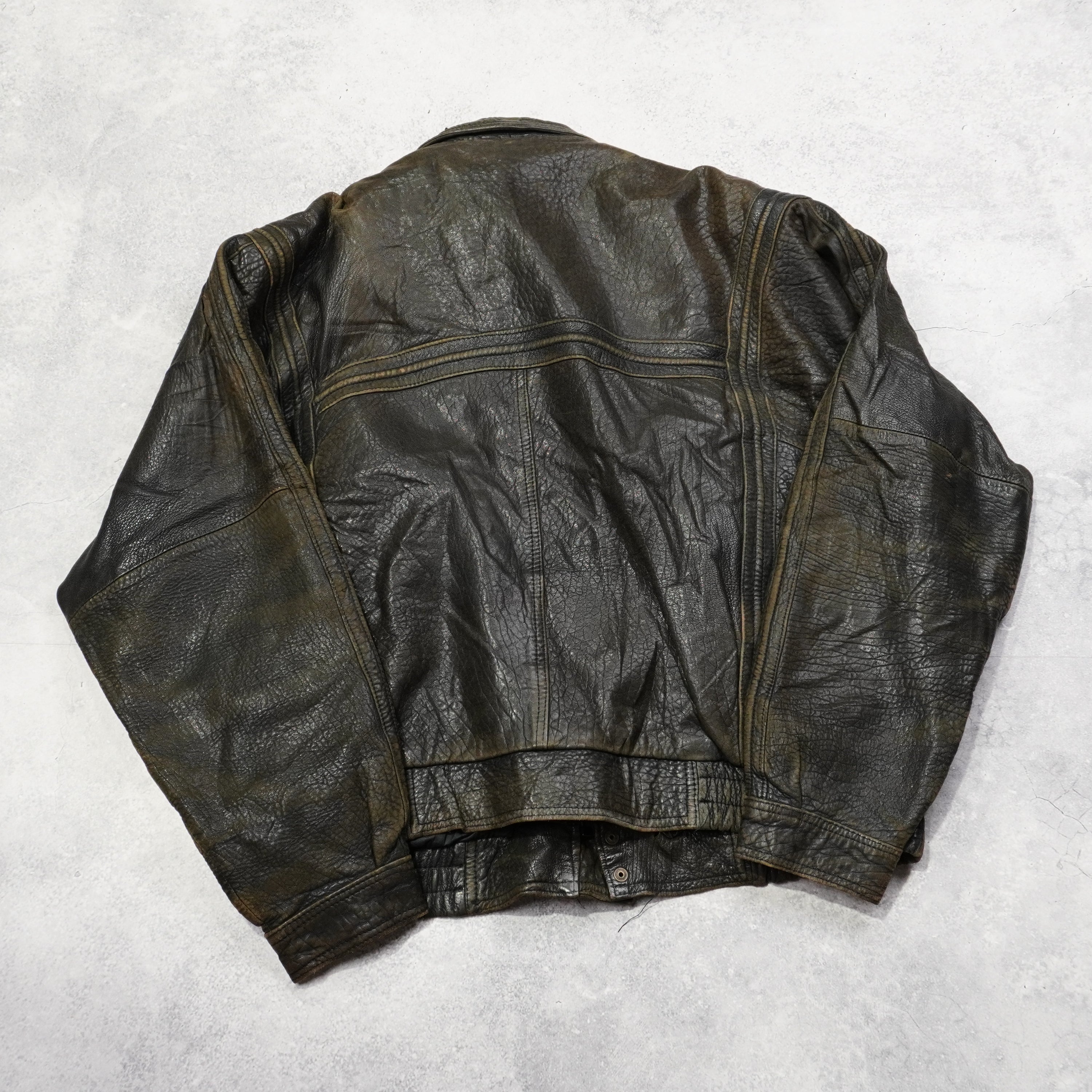90s Leather Bomber Jacket