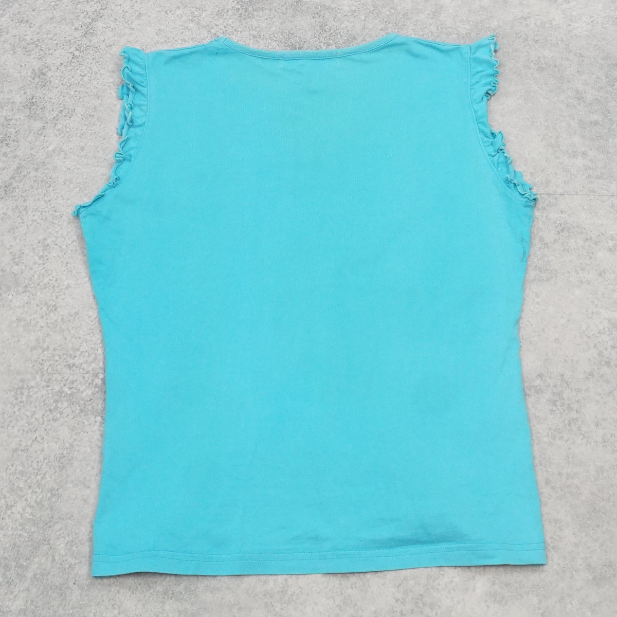 Carbish Graphic Ruffle Tank Top