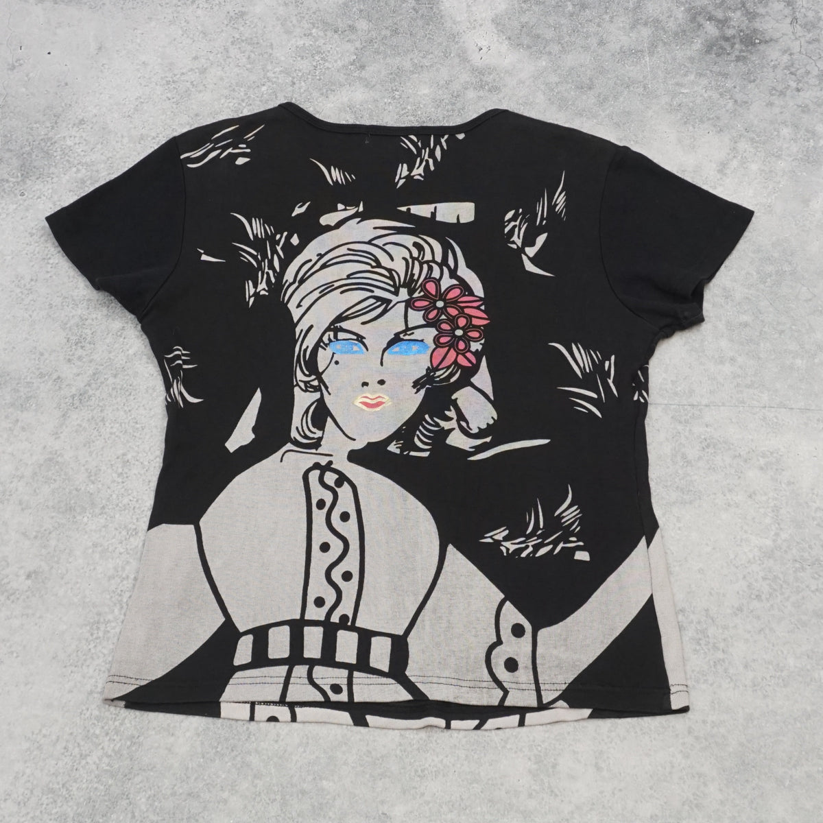 2000s Custo Barcelona Graphic Beaded Top