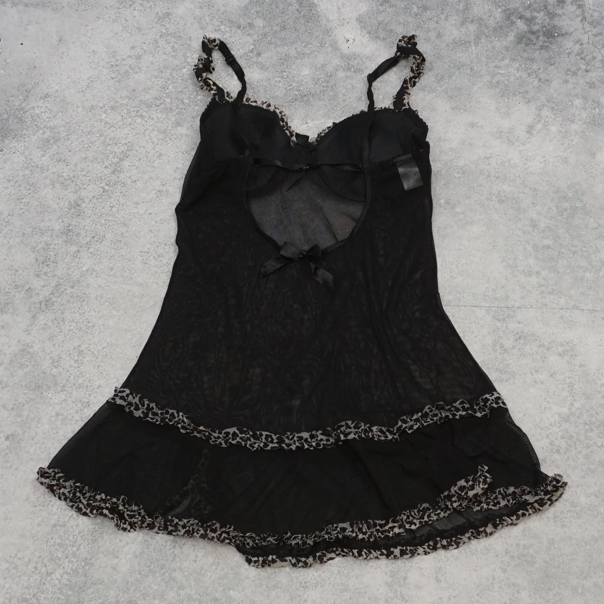 2000s Rampage Intimates Leopard Trim Dress Slip