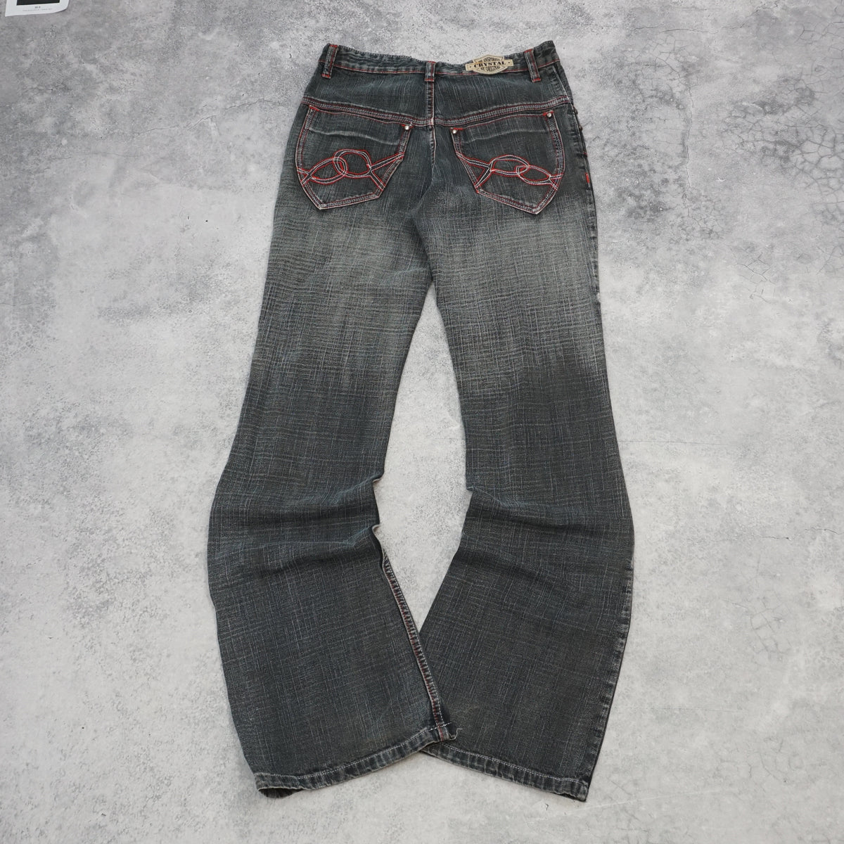2000s Crystal Bootcut Embroidered Jeans