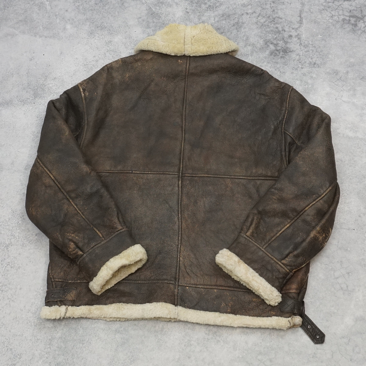 90s Negrato Shearling Aviator Leather Jacket