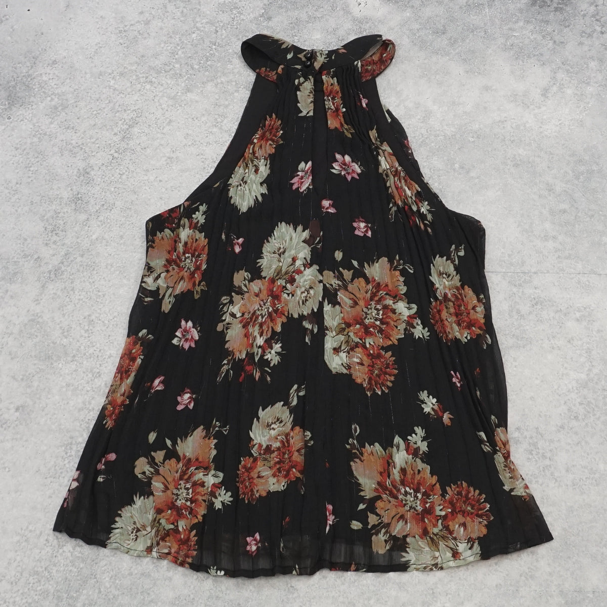 Lily White Floral Pleated Halter Top