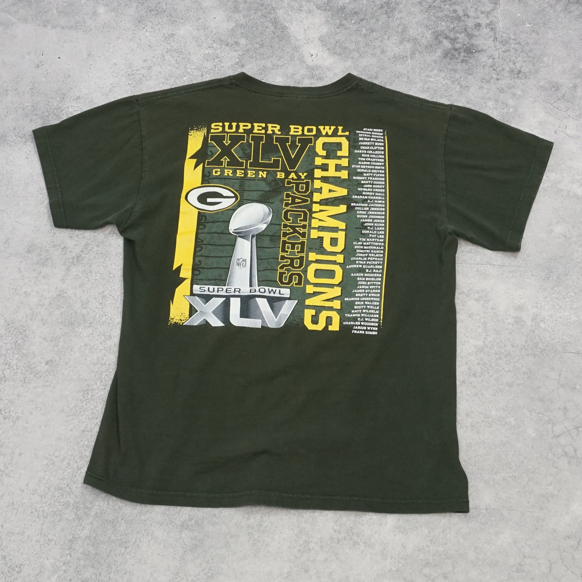 2000s Gildan Green Bay Packers Super Bowl XLV Champions Graphic T-Shirt