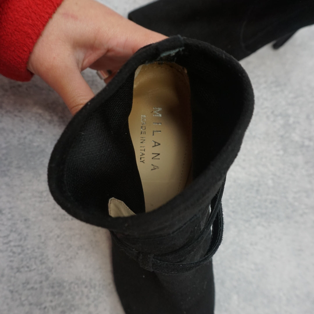 2000s Milana Suede Open Toe Boots
