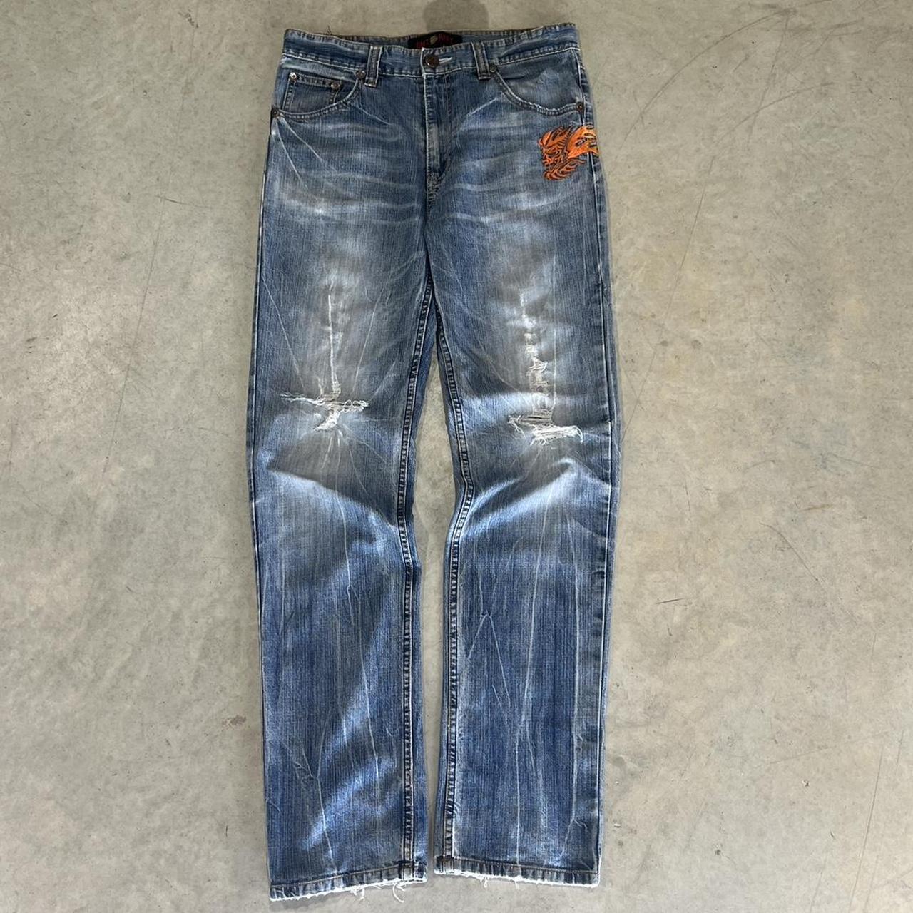2000s Oniarai Flame Jeans