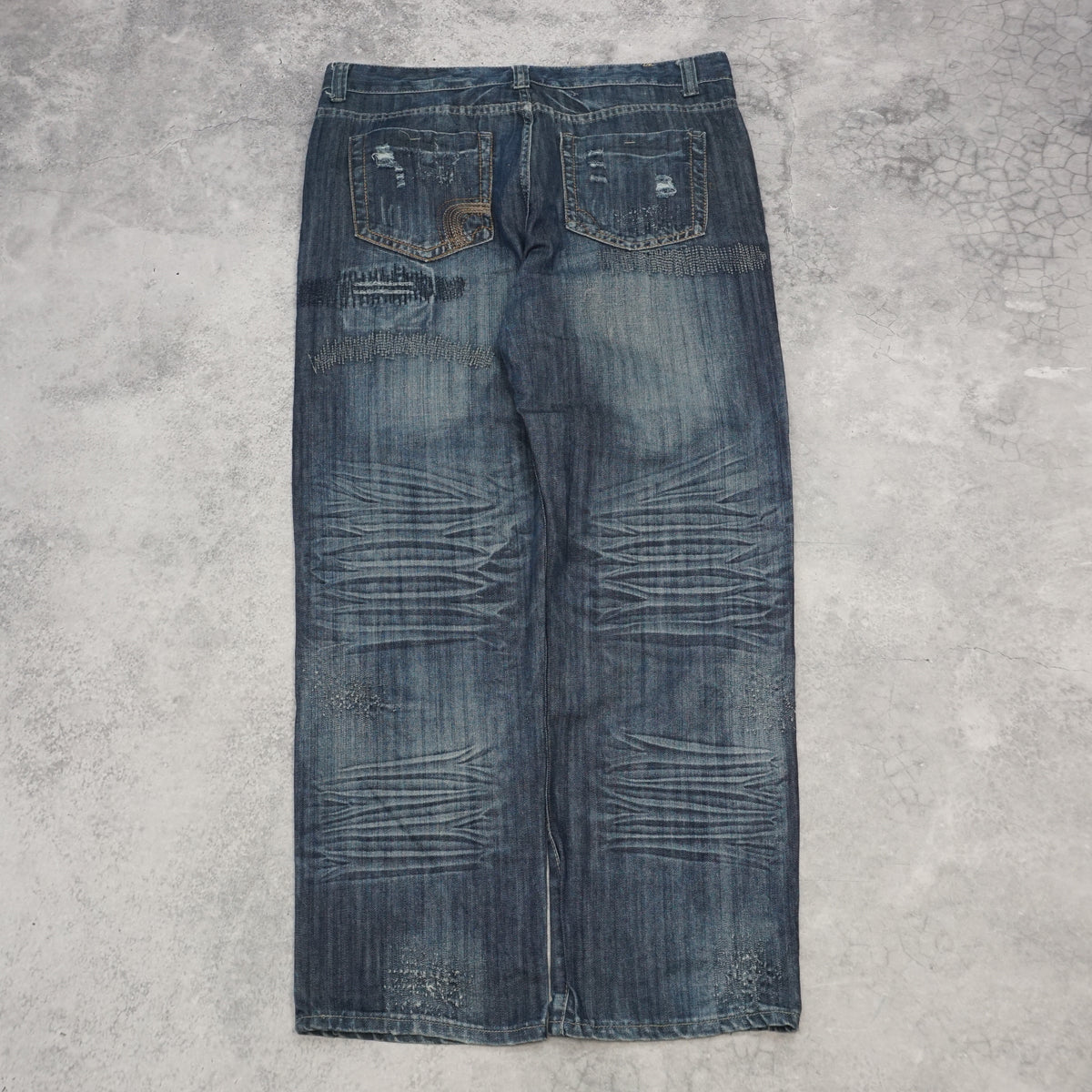 2000s Sportcollecdeyu Distressed Baggy Jeans