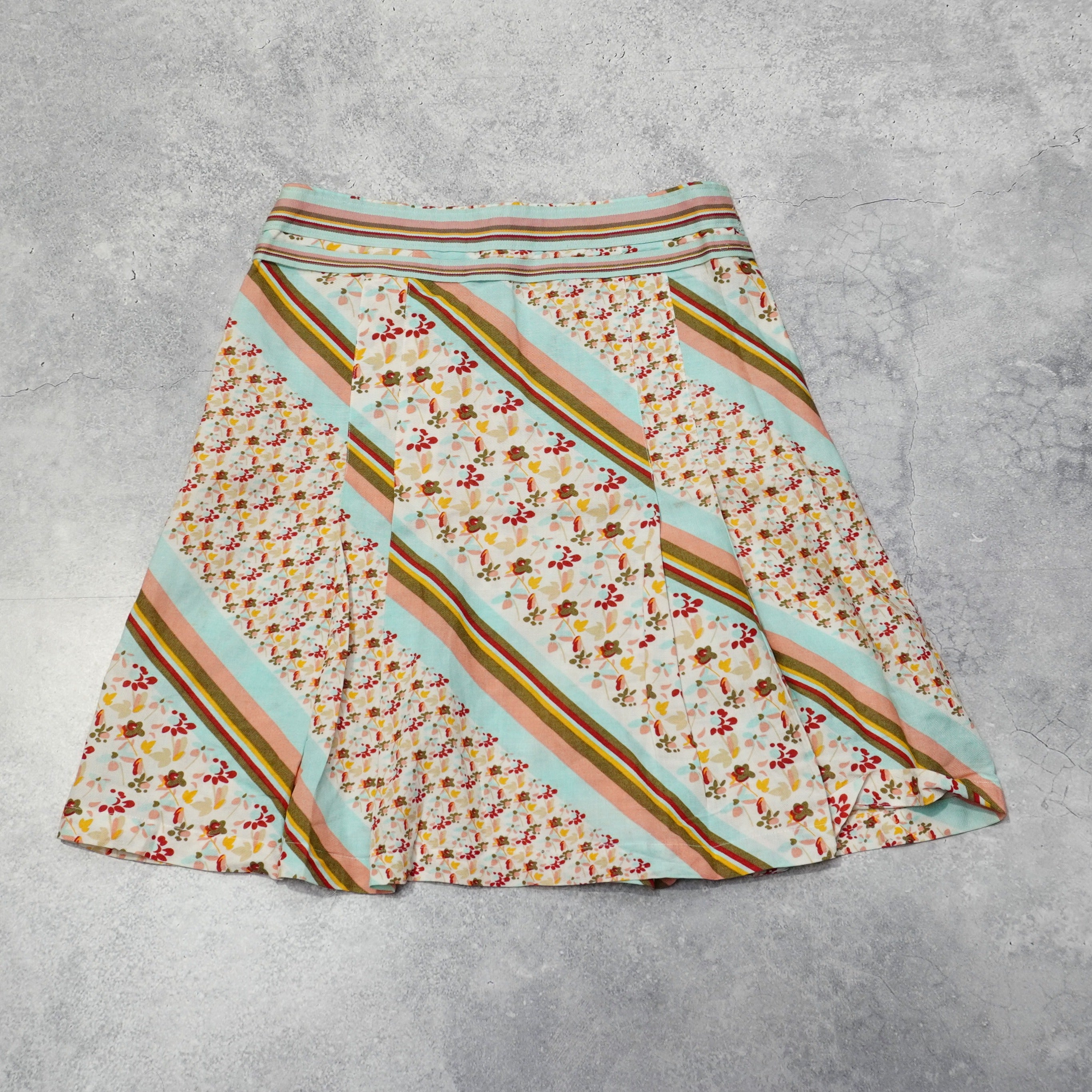 2000s Milly Floral Striped Skirt