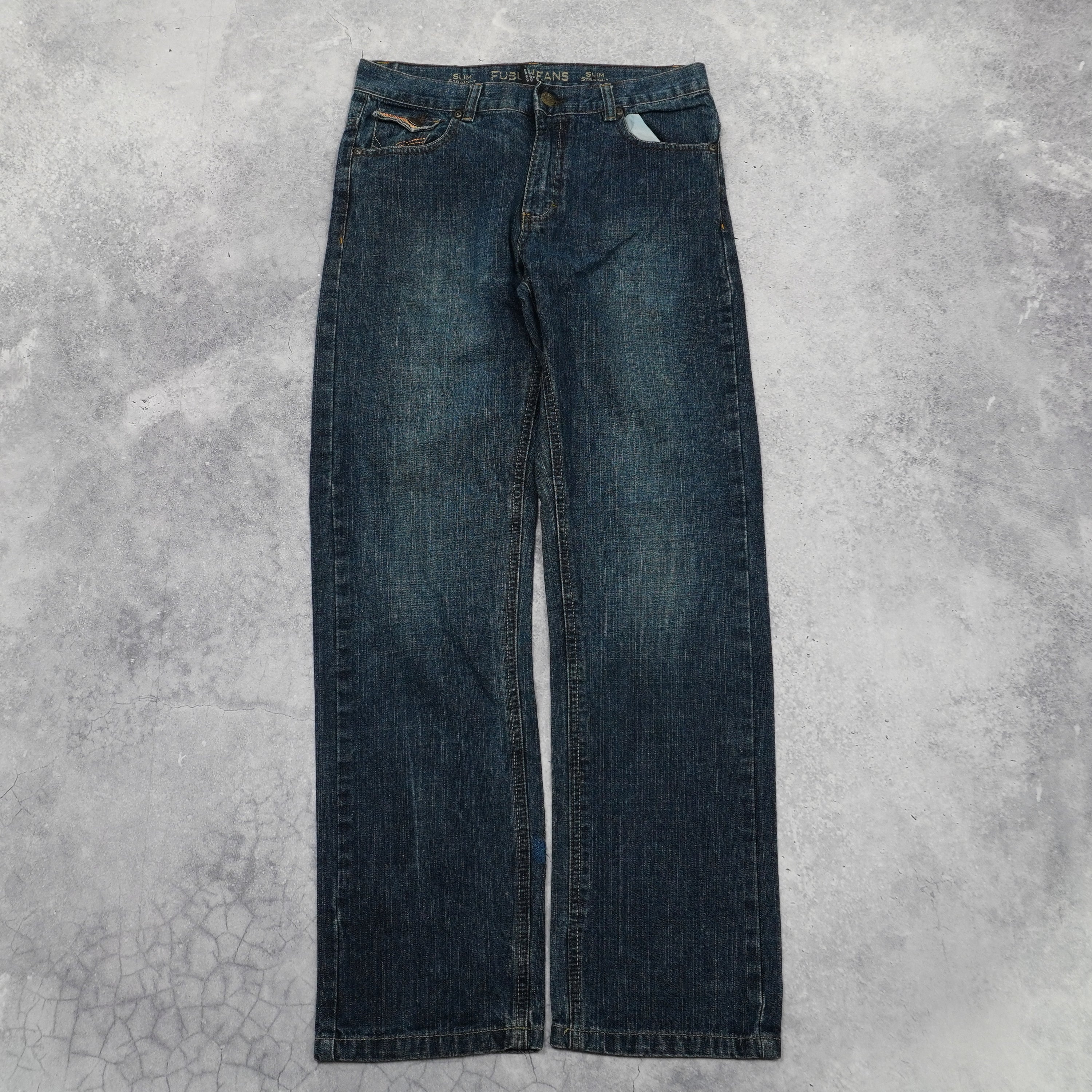 2000s Fubu Slim Straight Embroidered Jeans