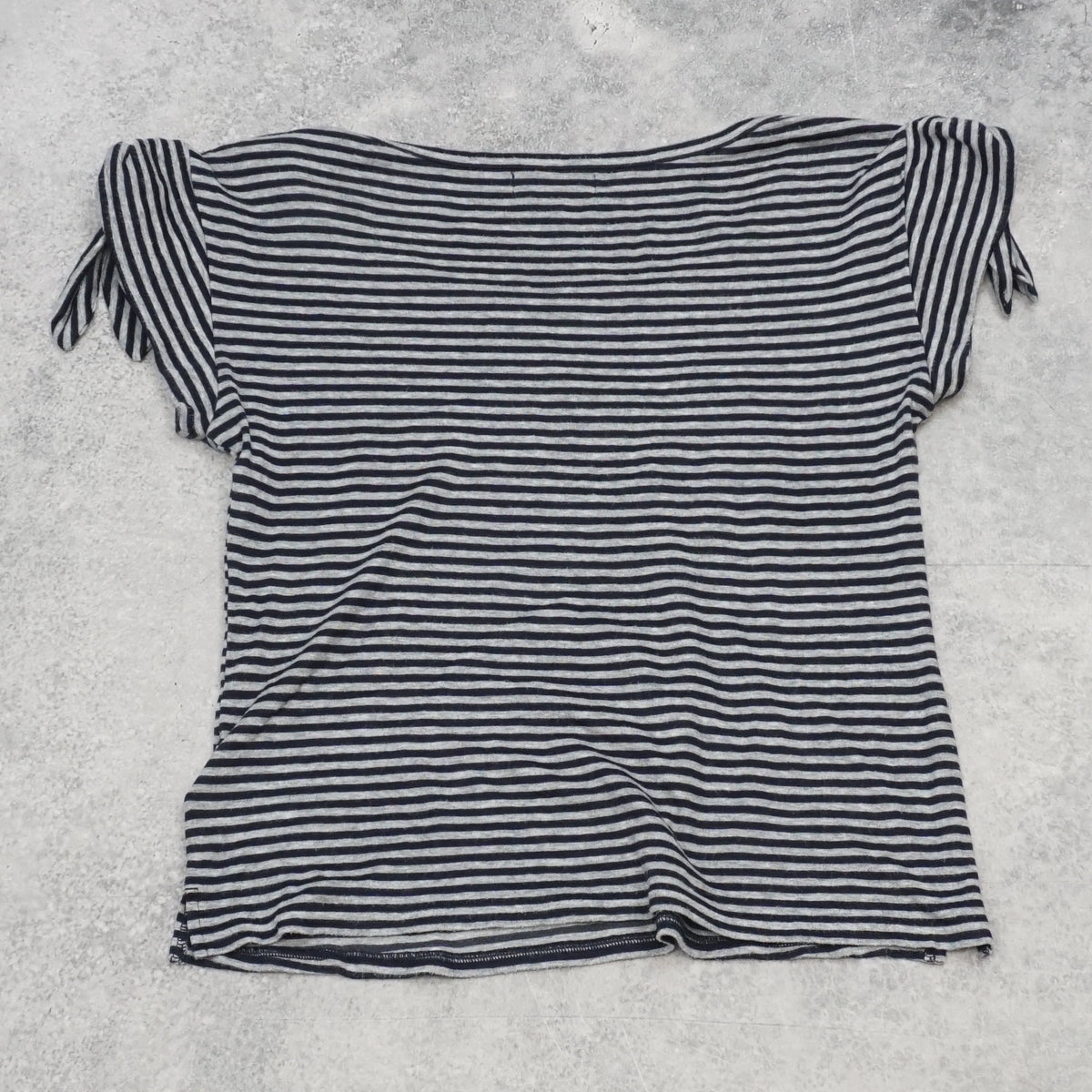 2000s Burberry Blue Label Striped Tie-Sleeve Top