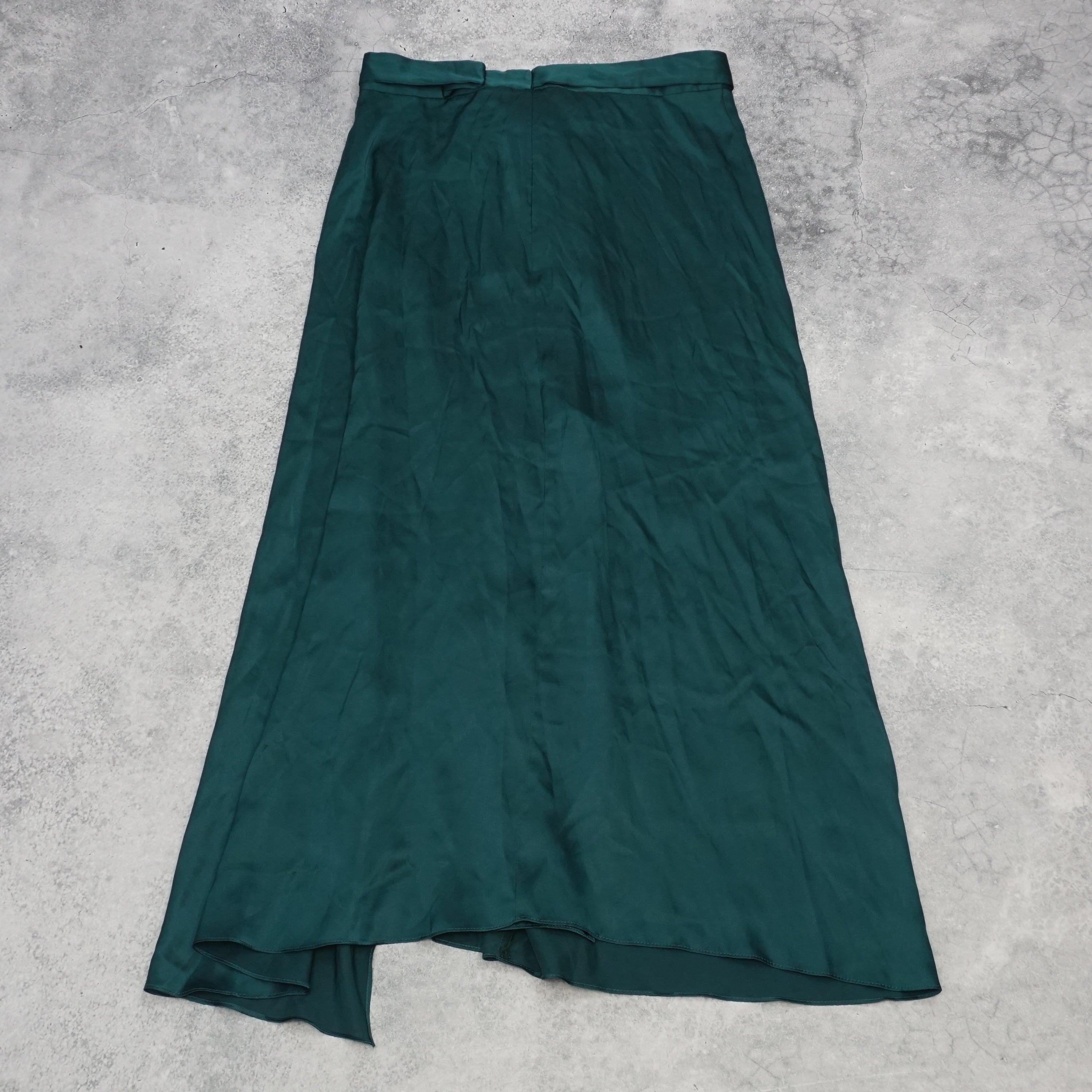Bianca Spender Satin Asymmetric Midi Skirt