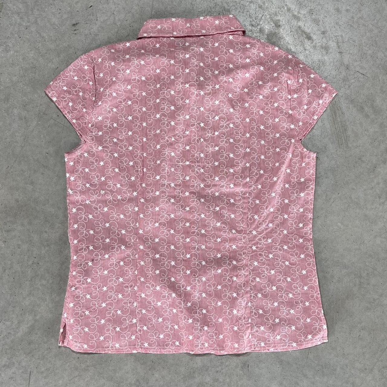 2000s Ruffled Button Up Top