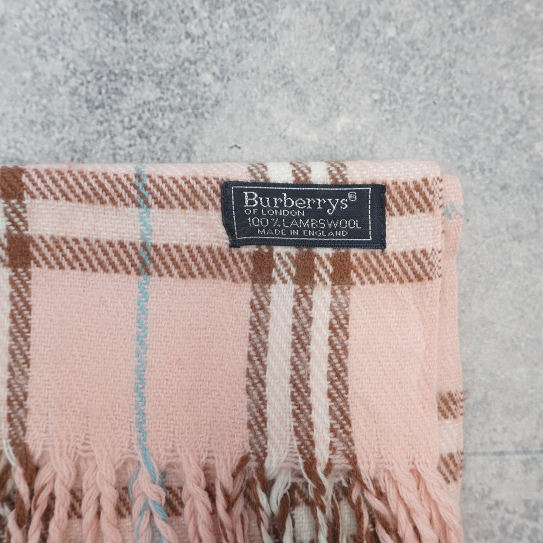 90s Burberrys Of London Nova Check Lambswool Scarf