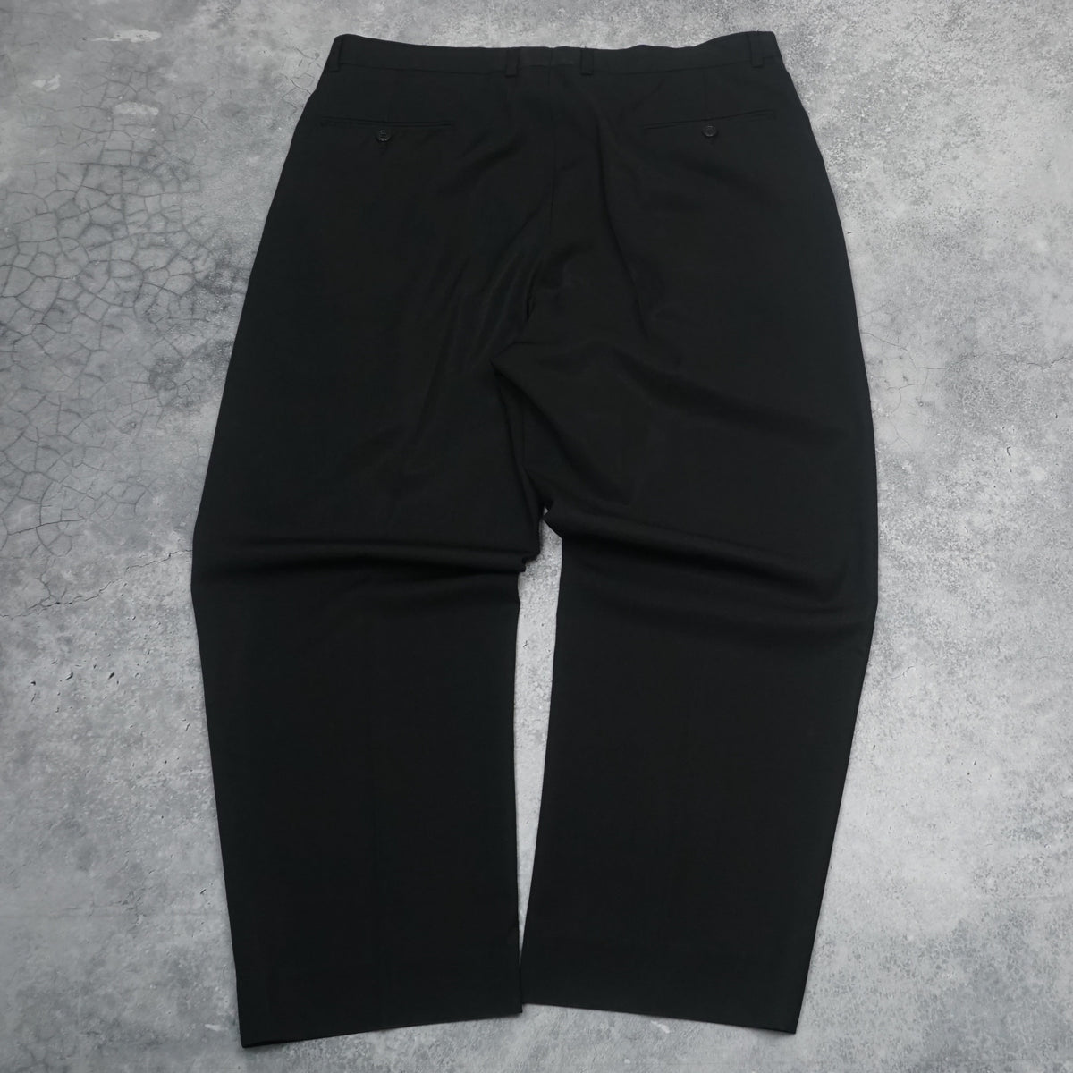 2000s Balenciaga Black Pleated Suit Pants