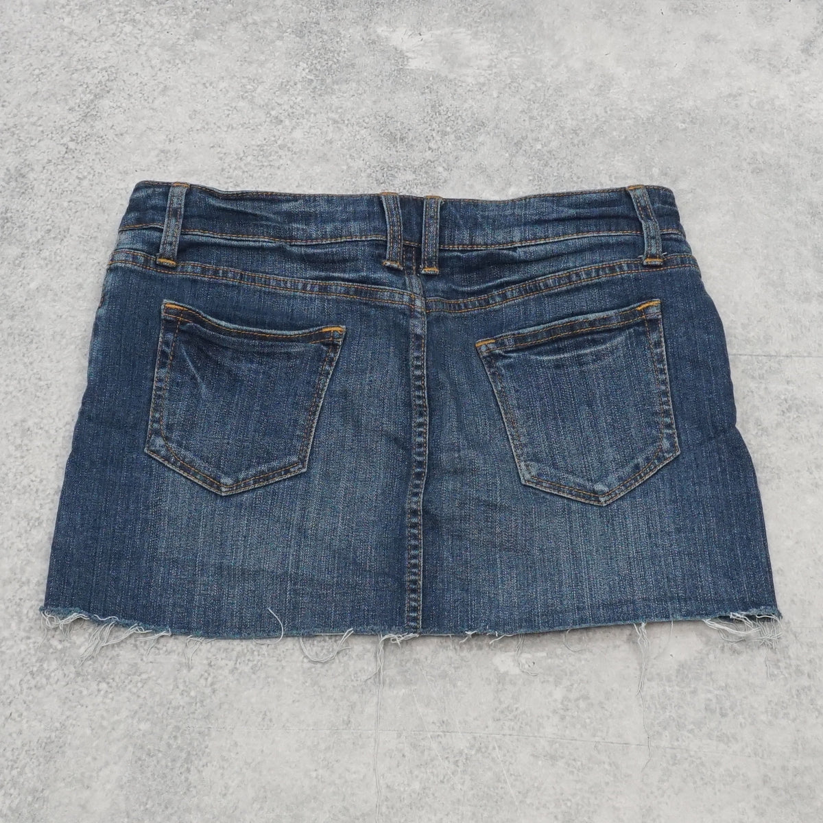 Denim Raw Hem Mini Skirt