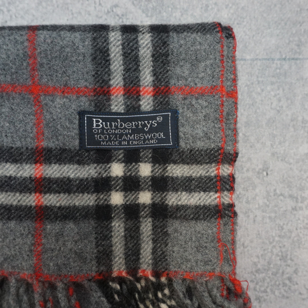 90s Burberrys Nova Check Lambswool Scarf