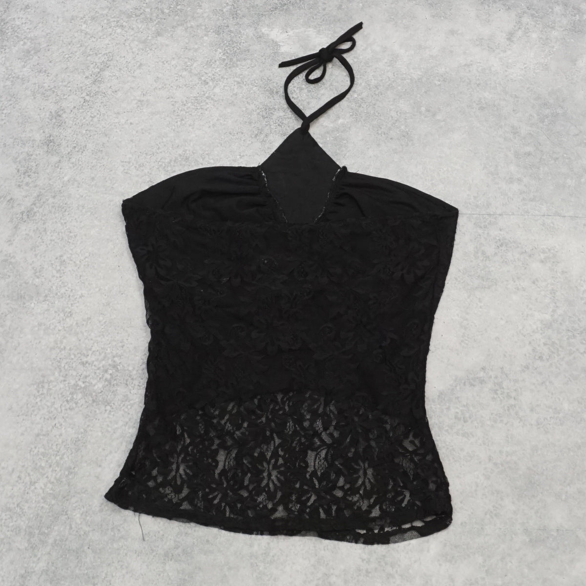 2000s Lace Halter Sequin Top