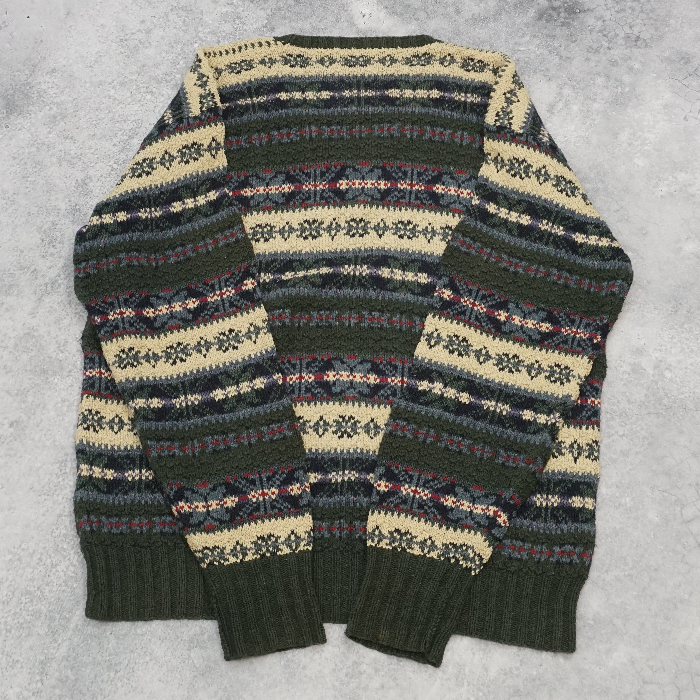 90s Polo Knit Patterned Sweater